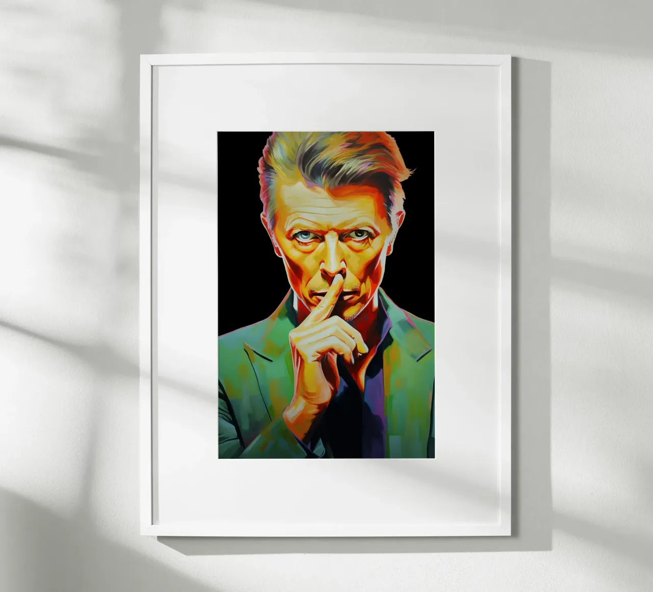 David Bowie, Stella eterna nera poster con telaio in plastica da Carinaprint