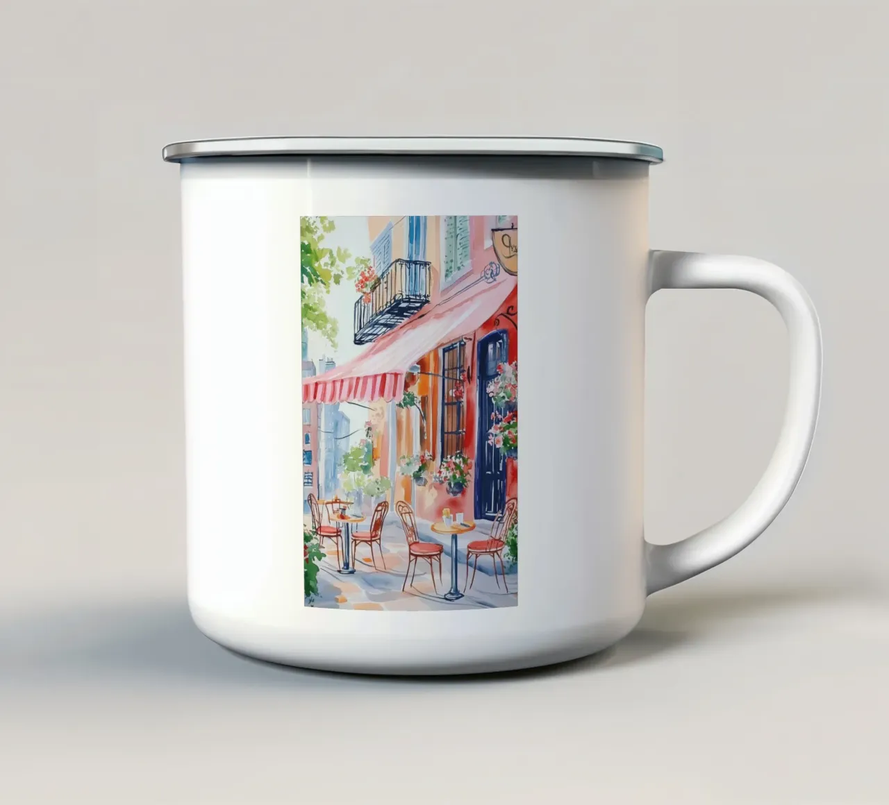Pittura per caffetteria tazza in smalto da Melloi Art Print