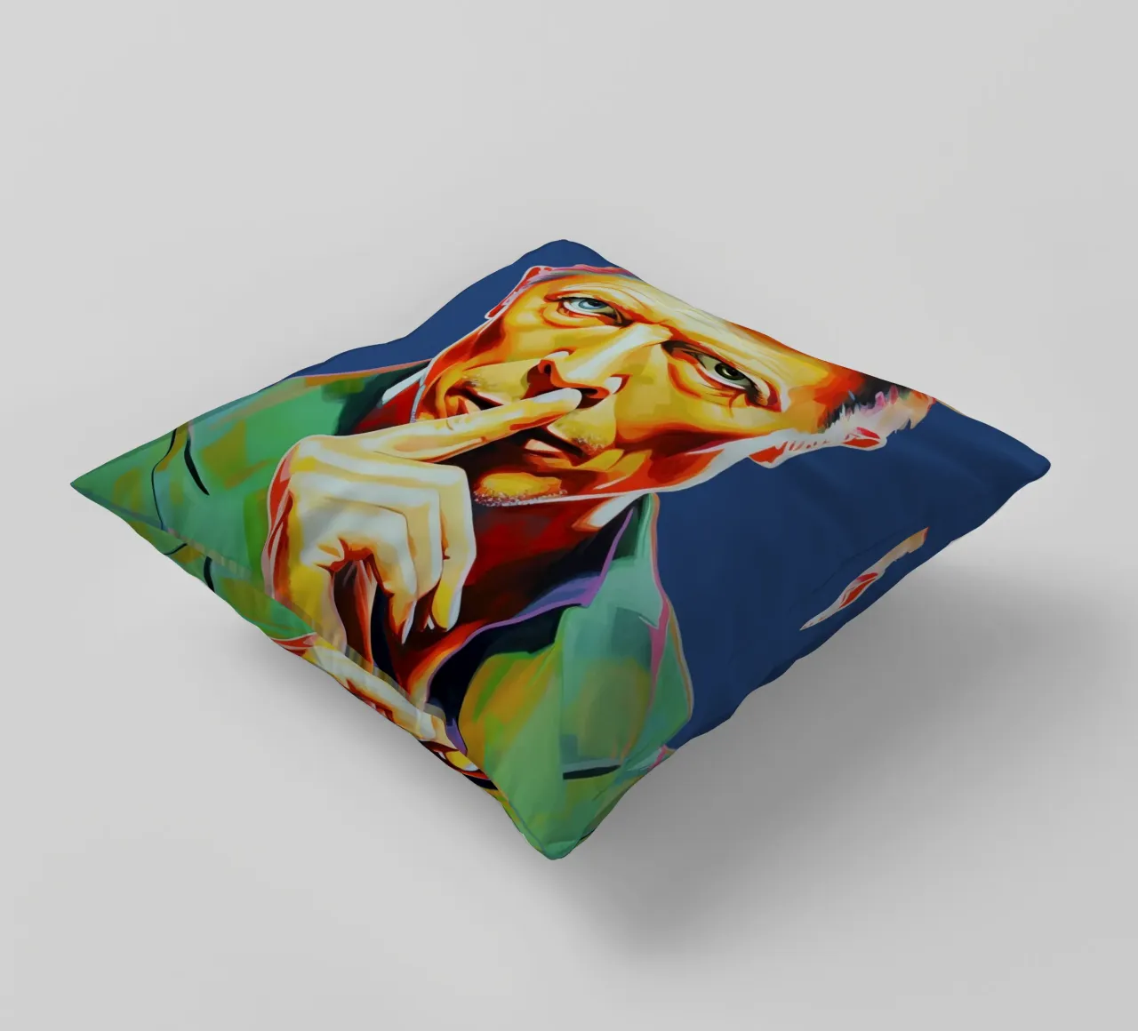 David Bowie, Eternal Star blue decorative cushion by Carinaprint
