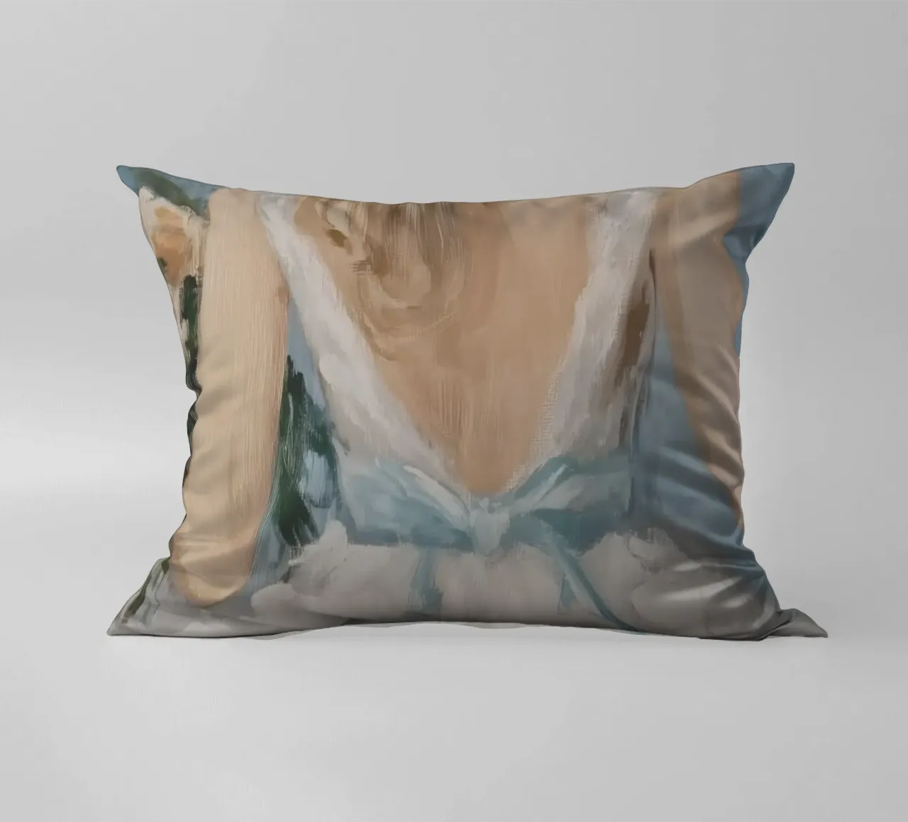 Abito bianco Nastro blu Ritratto cuscino da Melloi Art Print