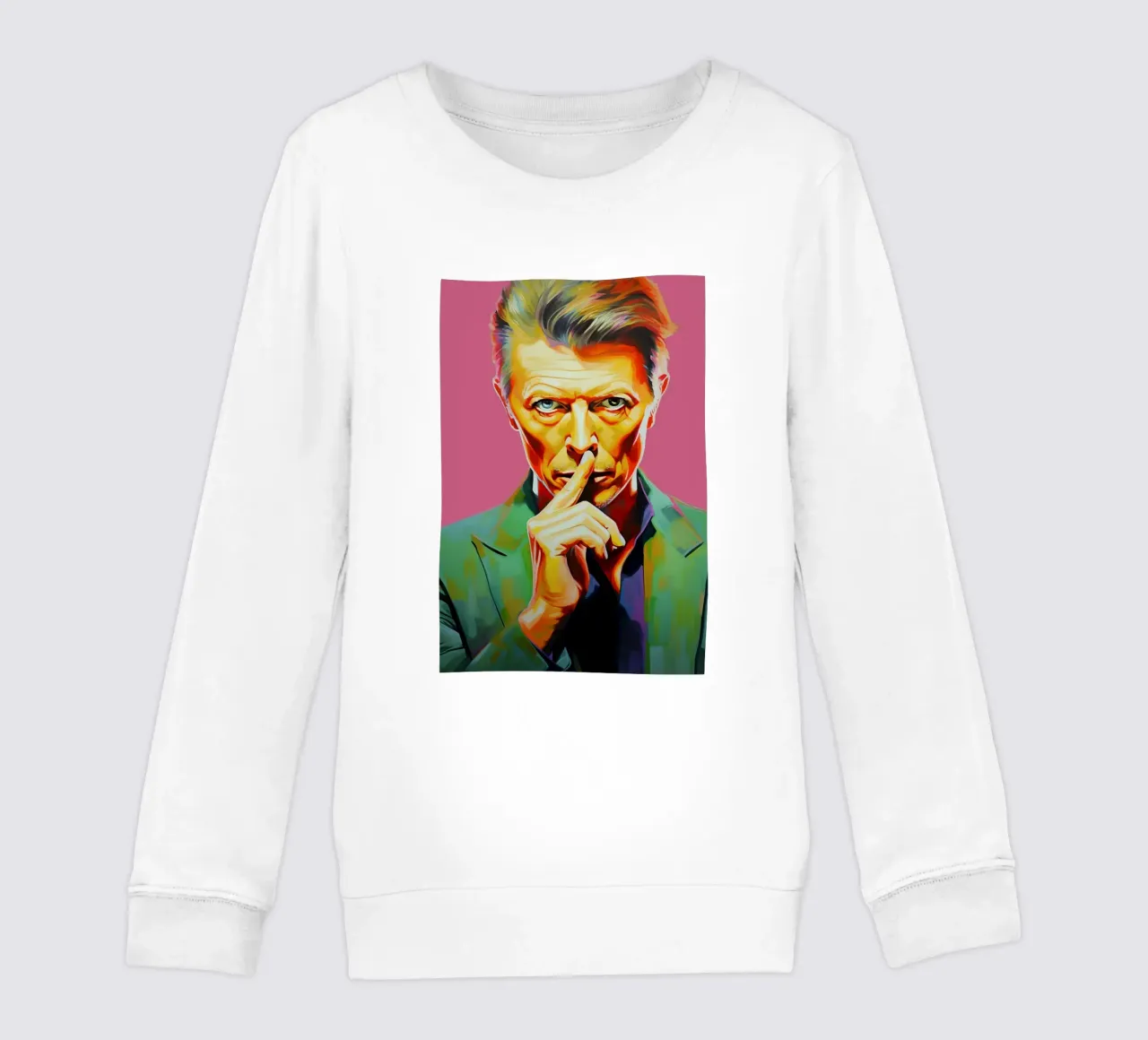 David Bowie, Ewiger Star rosa felpa bambino da Carinaprint