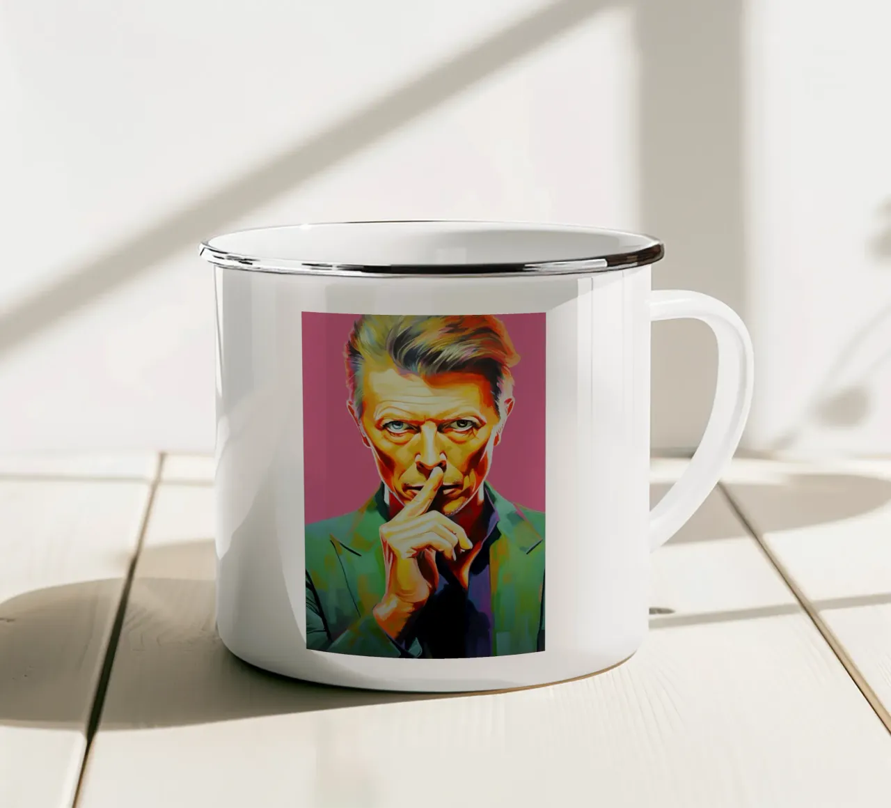 David Bowie, Ewiger Star rosa tazza in smalto da Carinaprint