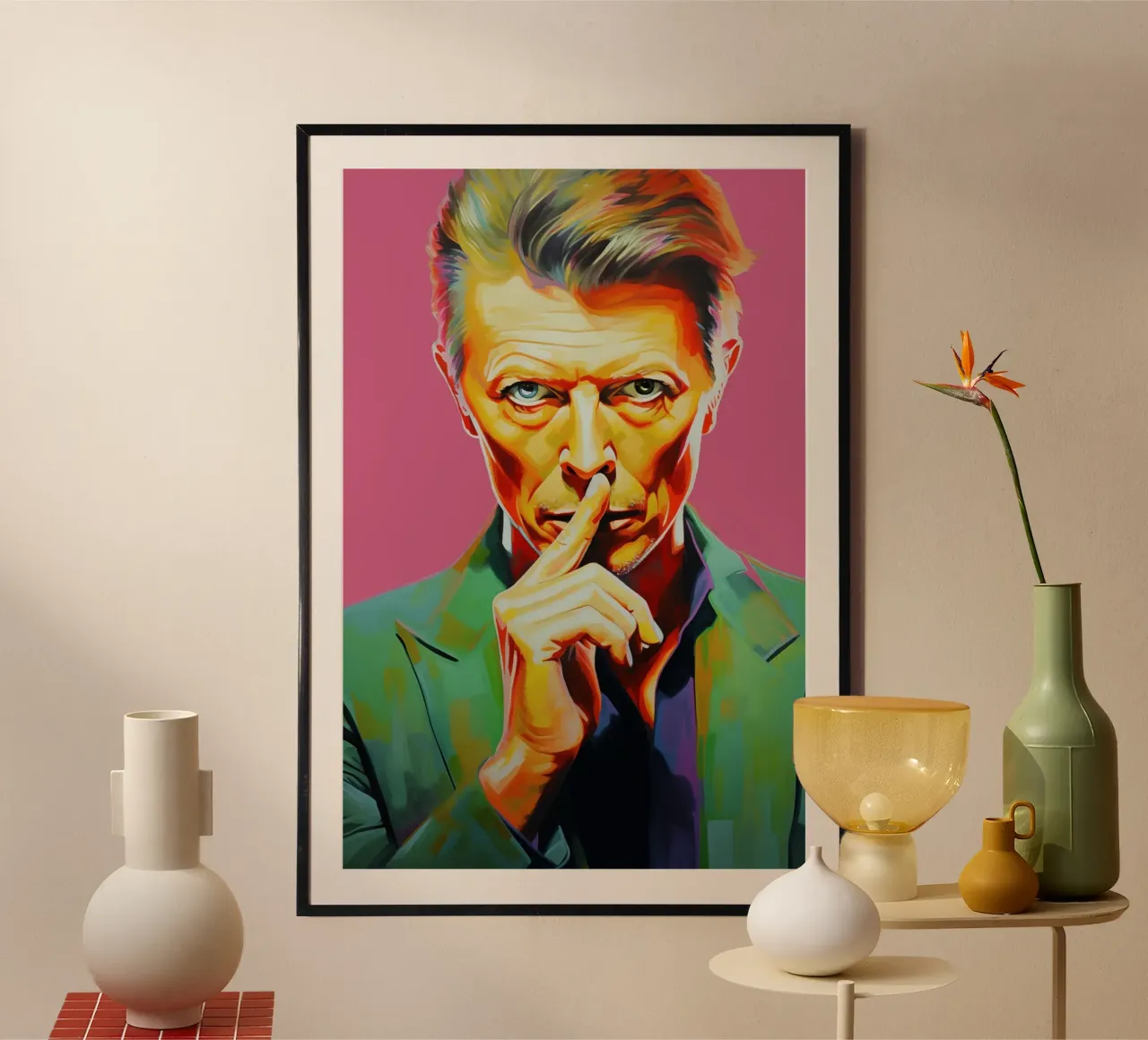 David Bowie, Ewiger Stern rosa Hahnemühle von Carinaprint