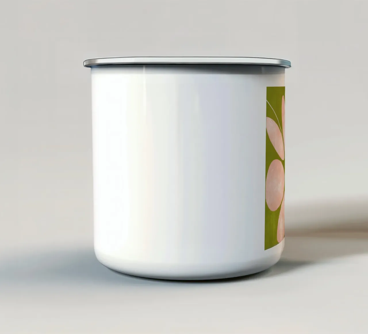 Large Flowers | Peach & Green tazza in smalto da sabidussi