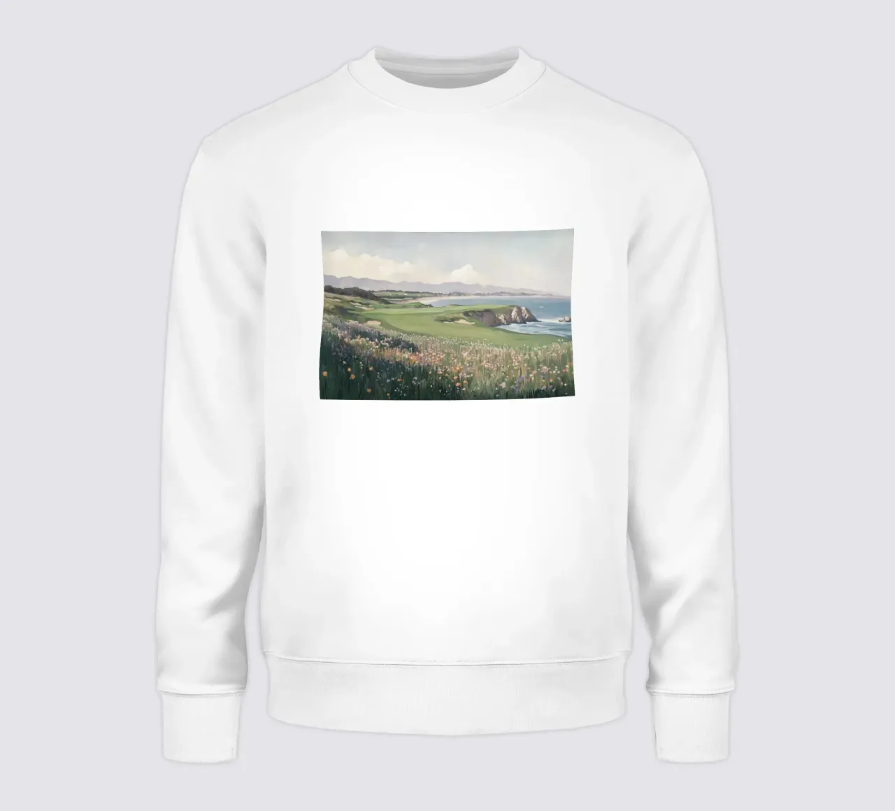 Paesaggio di fiori selvatici costieri felpa da Melloi Art Print