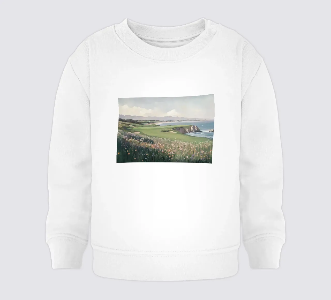 Paesaggio di fiori selvatici costieri felpa neonato da Melloi Art Print