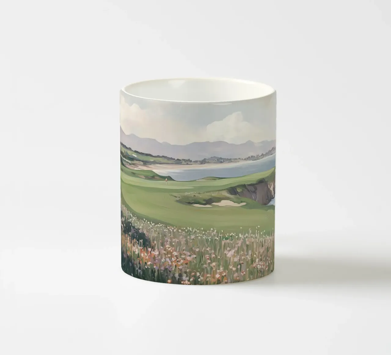 Paesaggio di fiori selvatici costieri tazza in ceramica da Melloi Art Print