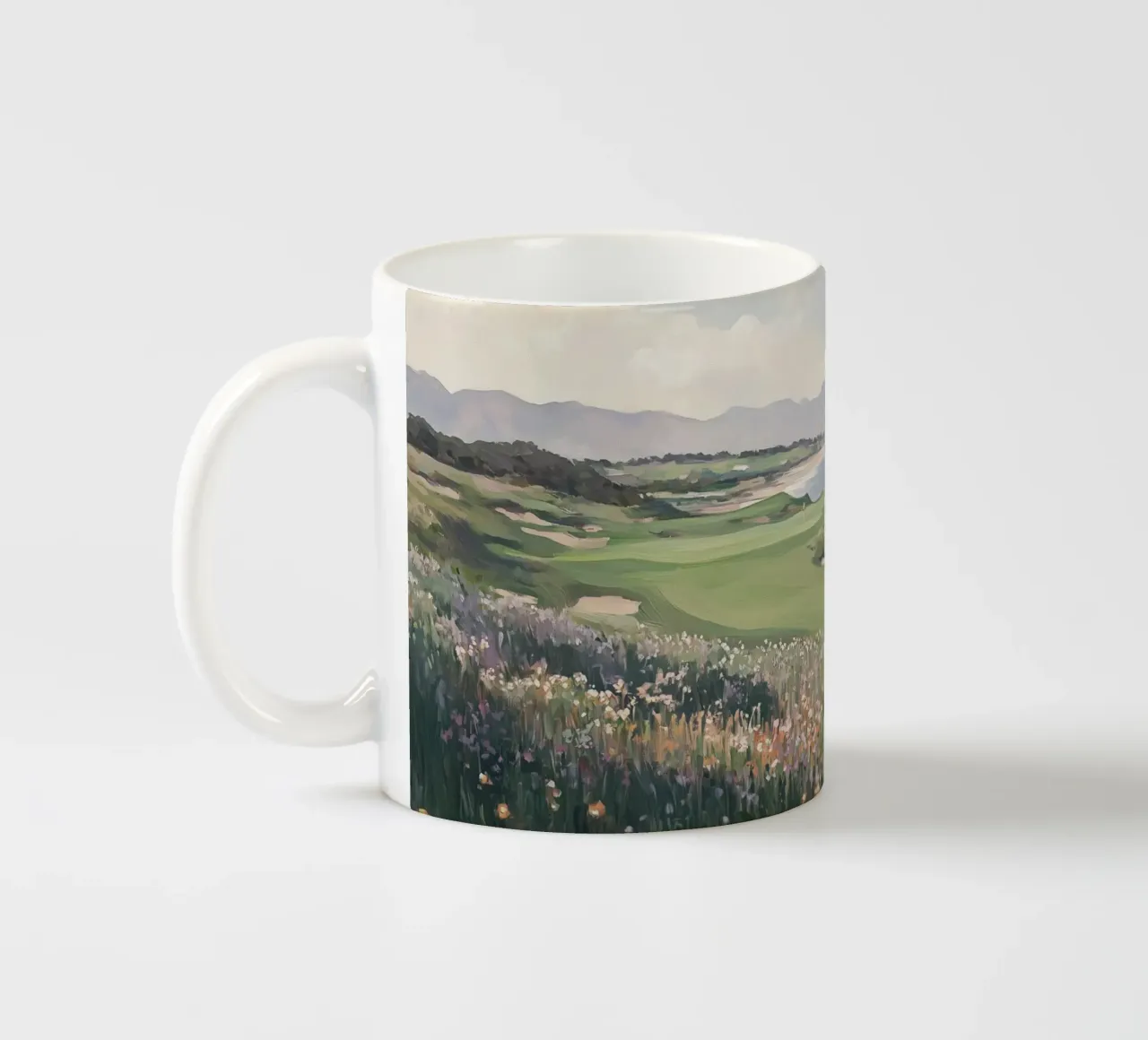 Paesaggio di fiori selvatici costieri tazza in ceramica da Melloi Art Print