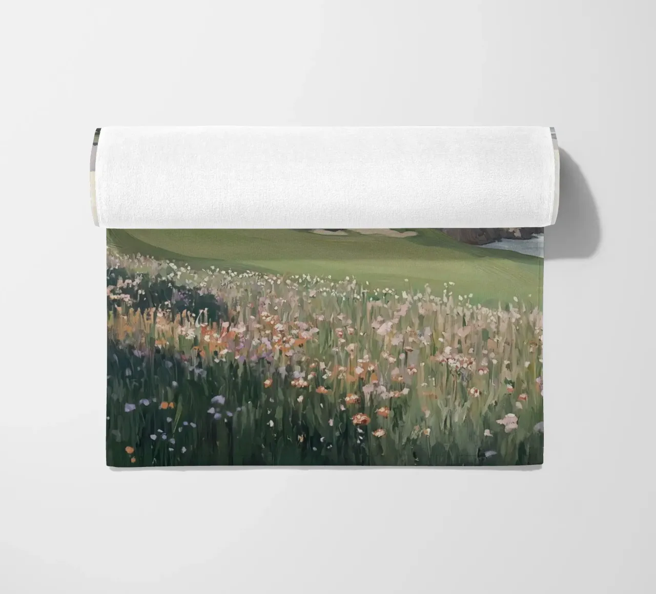 Paesaggio di fiori selvatici costieri telo mare da Melloi Art Print