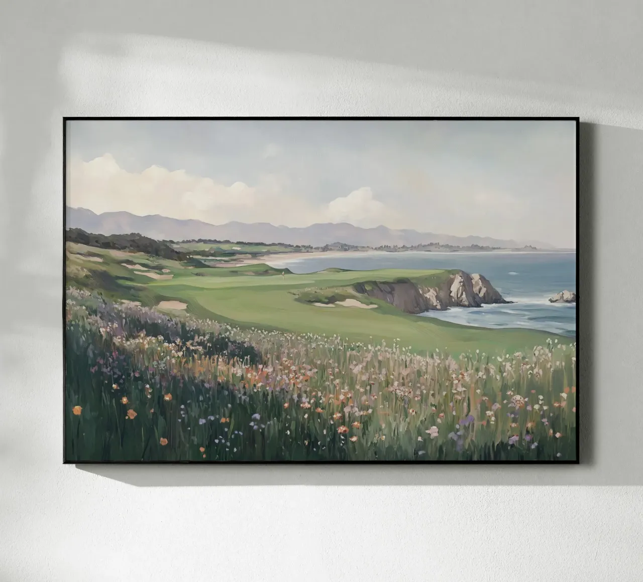 Paesaggio di fiori selvatici costieri plexiglass da Melloi Art Print