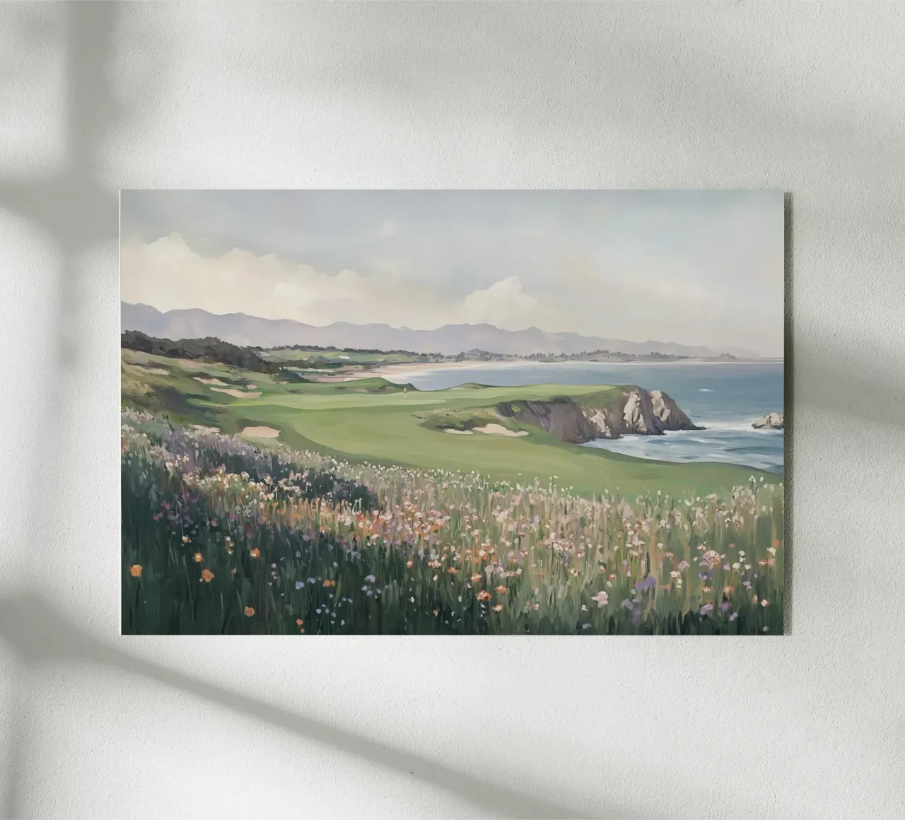 Paesaggio di fiori selvatici costieri plexiglass da Melloi Art Print