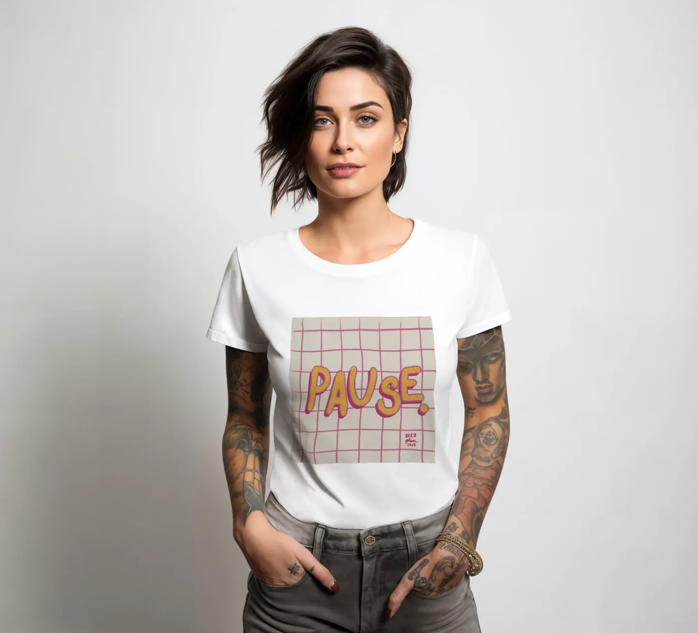 Pause. t-shirt da donna da Beeeplan