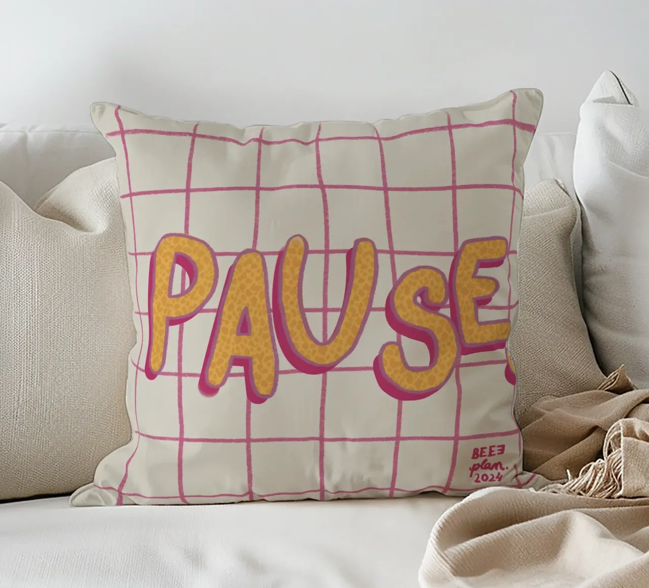 Pause. decorative cushion by Beeeplan