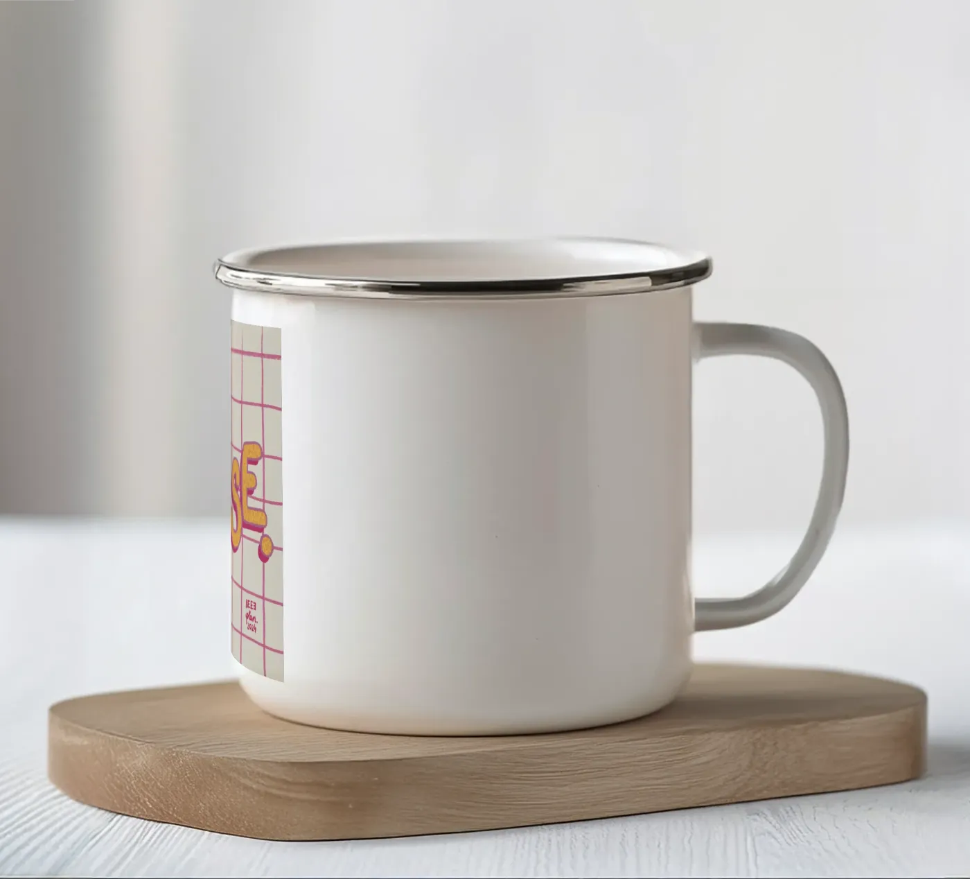 Pause. enamel mug by Beeeplan