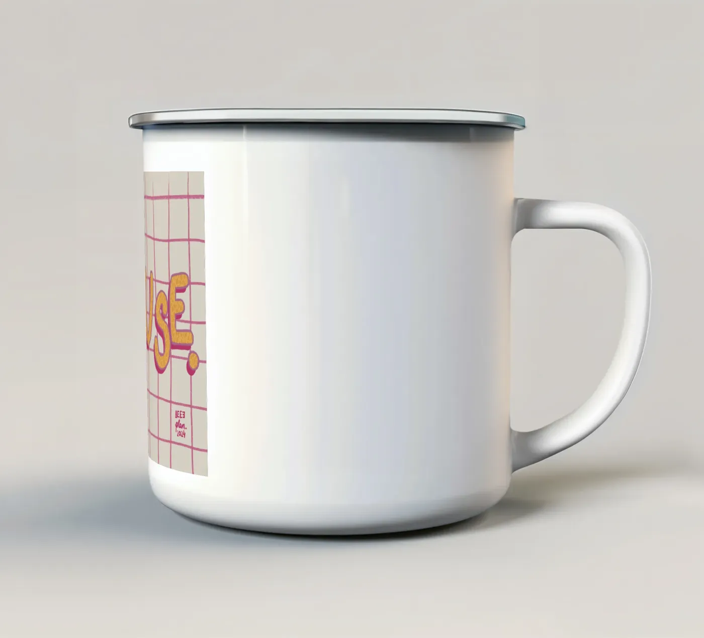 Pause. enamel mug by Beeeplan