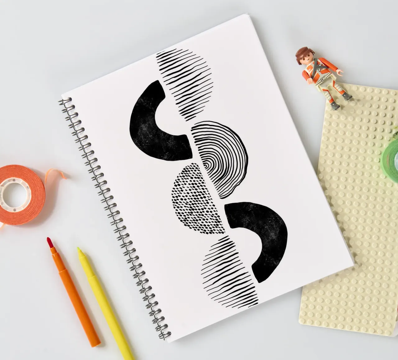 Cats & Dotz - Shapes and Structure 02 spiral notebook by The Artcircle