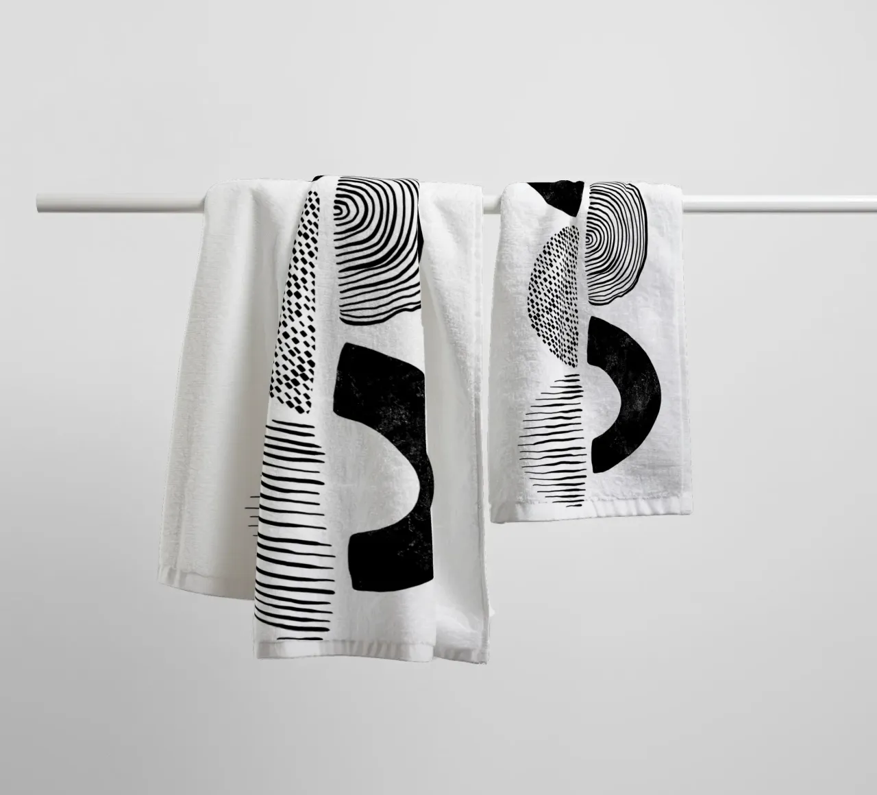 Cats & Dotz - Formen und Struktur 02 Handtuch von The Artcircle