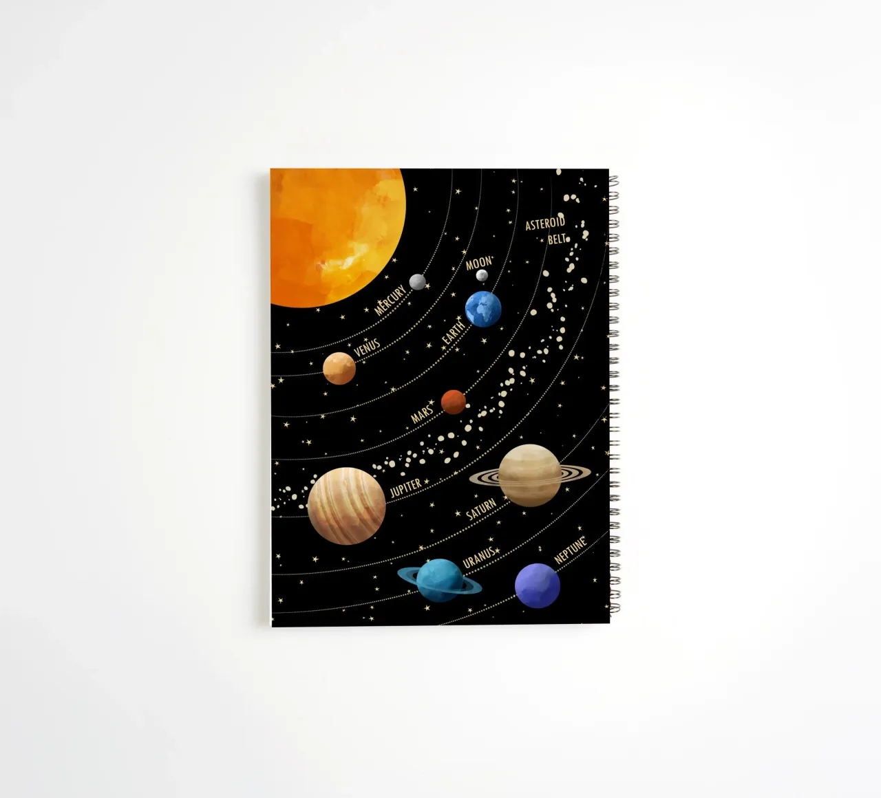 Cats & Dotz - Solar system 01 spiral notebook by The Artcircle