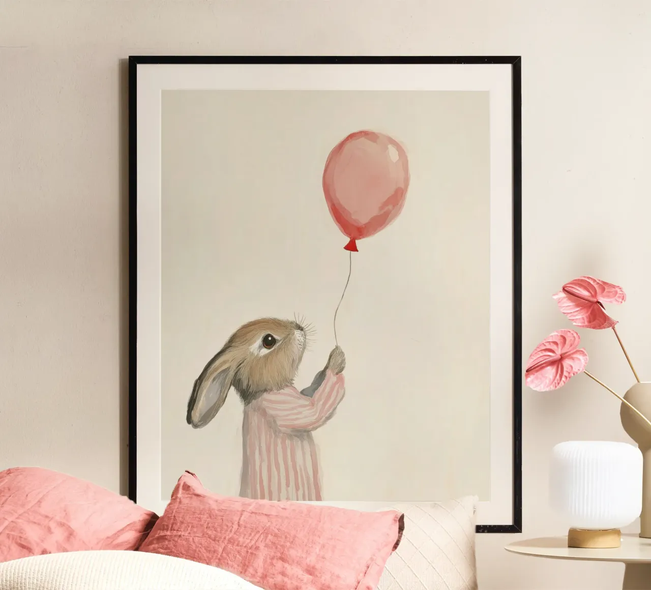Bunny And Balloon hahnemühle by treechild