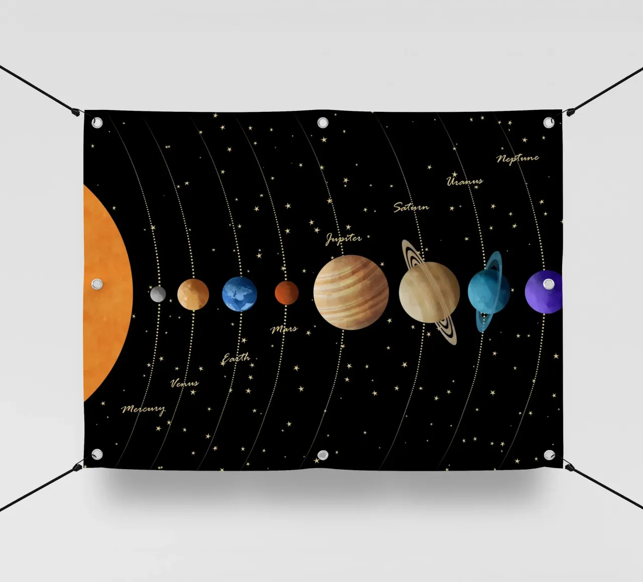 Cats & Dotz - Sistema solare 03 telo in pvc da The Artcircle