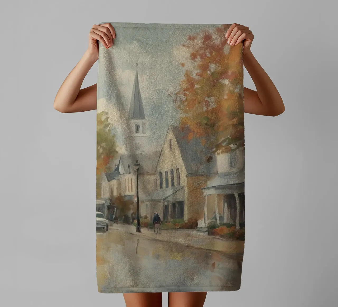 Pueblo de otoño toalla de baño de Melloi Art Print