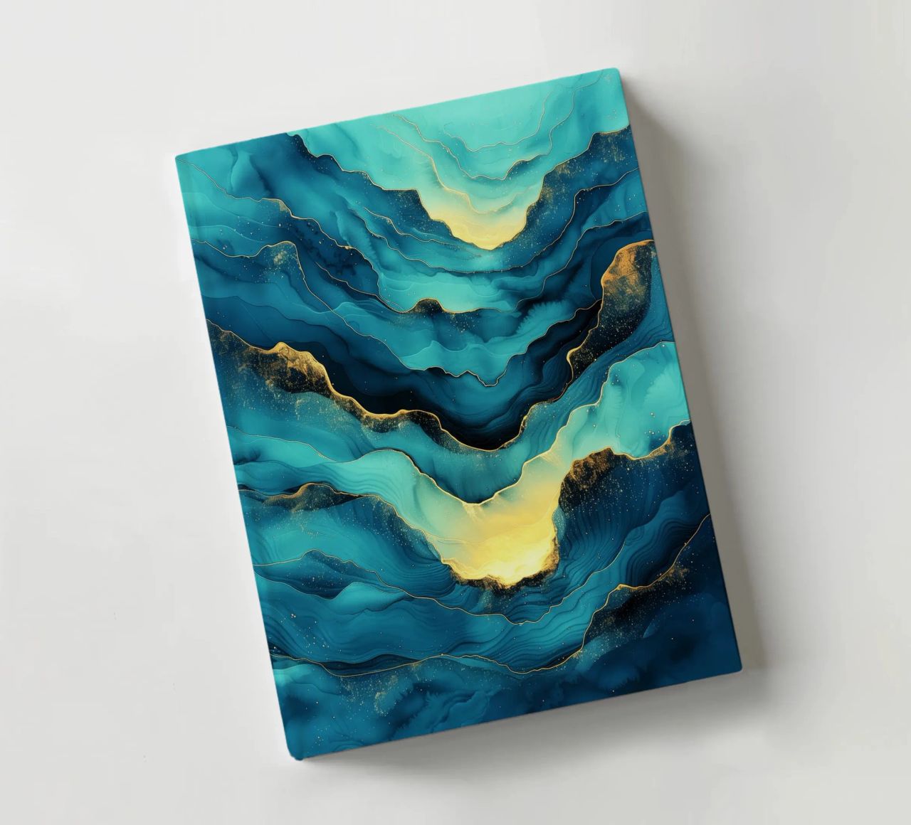 Blue abstraction waves notebook by Justyna Jaszke JBJart