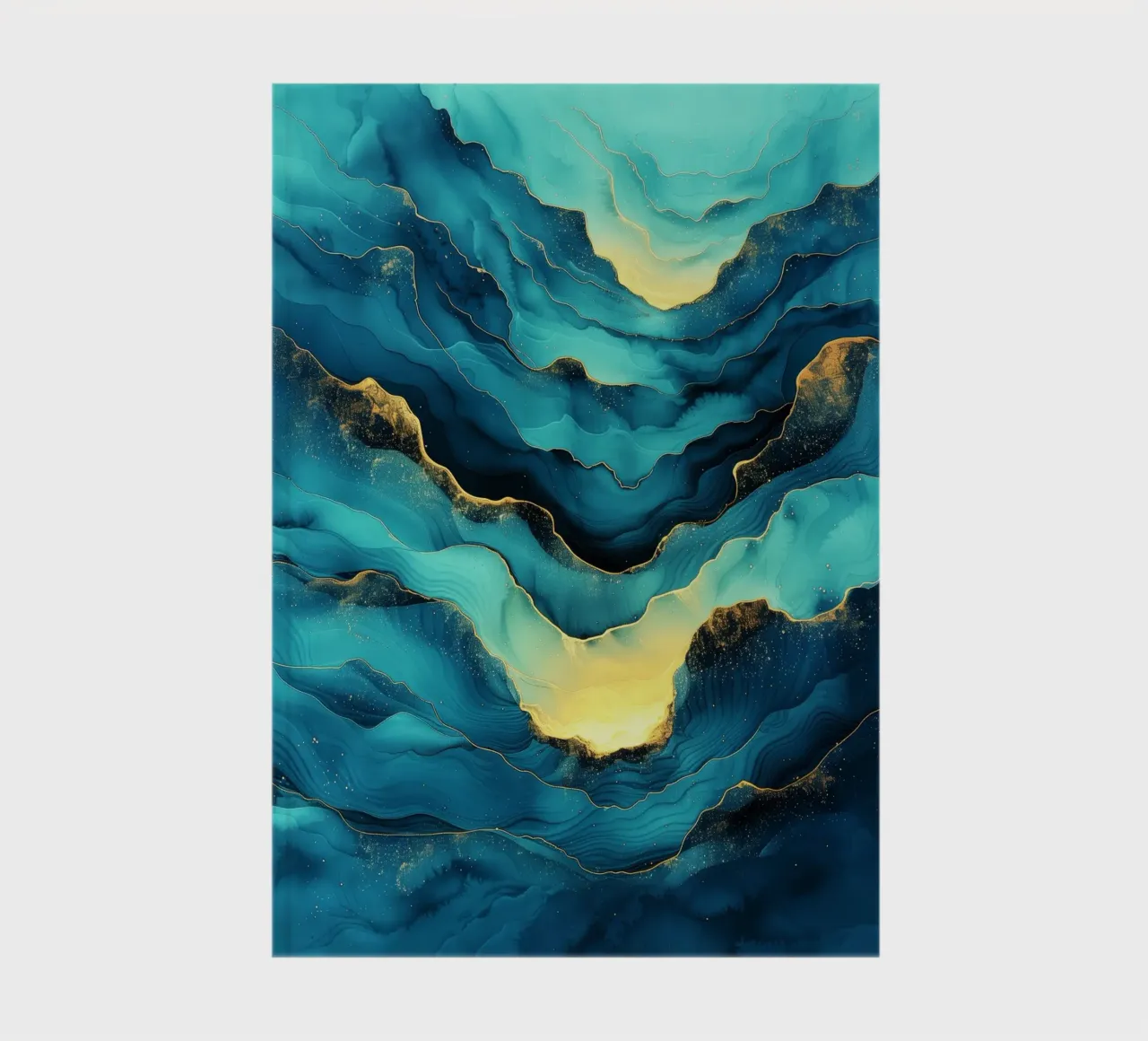 Blauwe abstractiegolven notitieboek van Justyna Jaszke JBJart