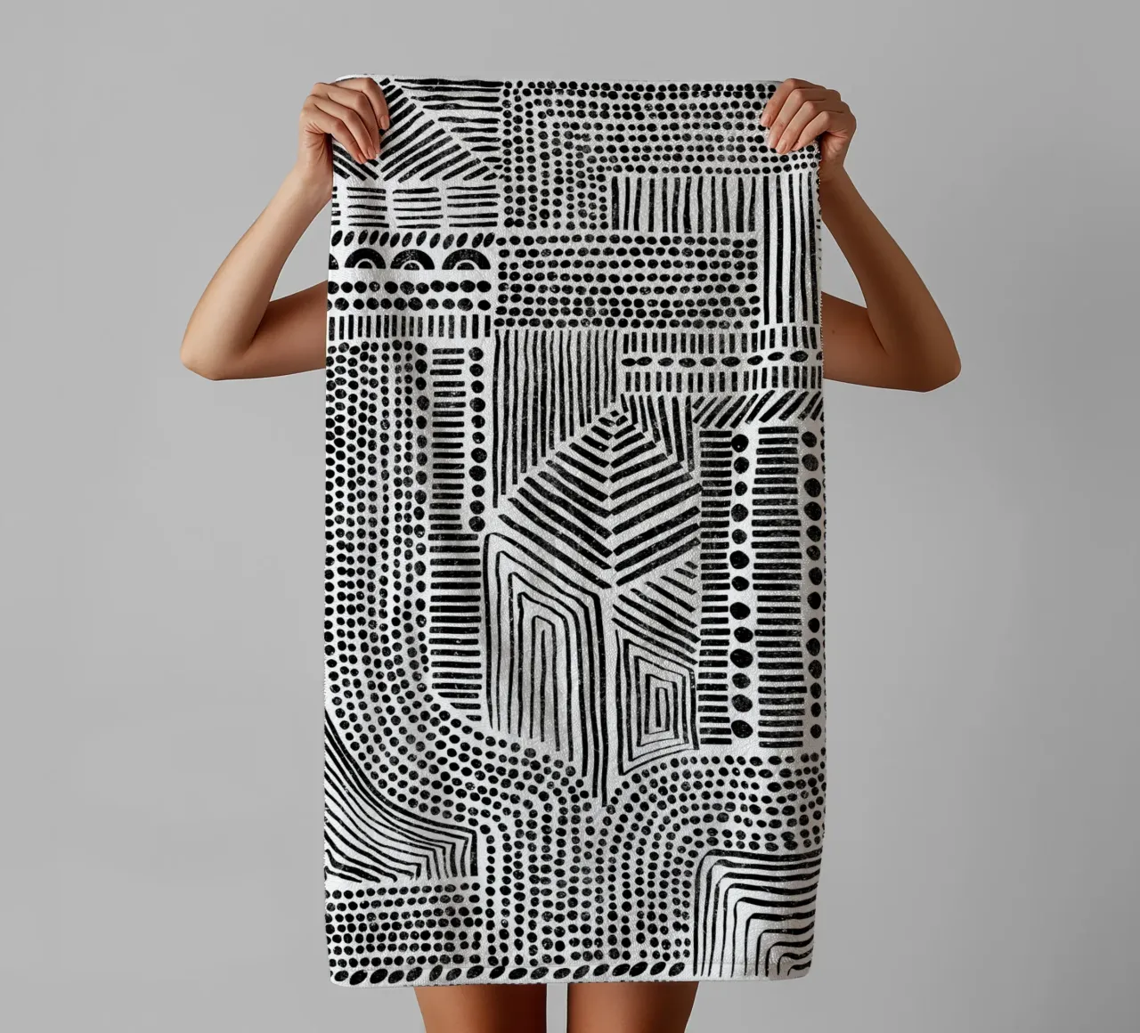 Cats & Dotz - Structures towel by The Artcircle