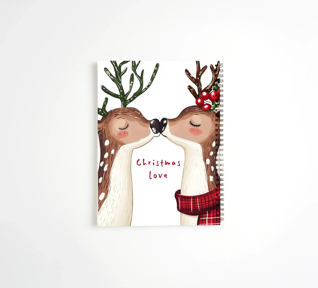 Reindeer Christmas love spiral notebook by Carinaprint