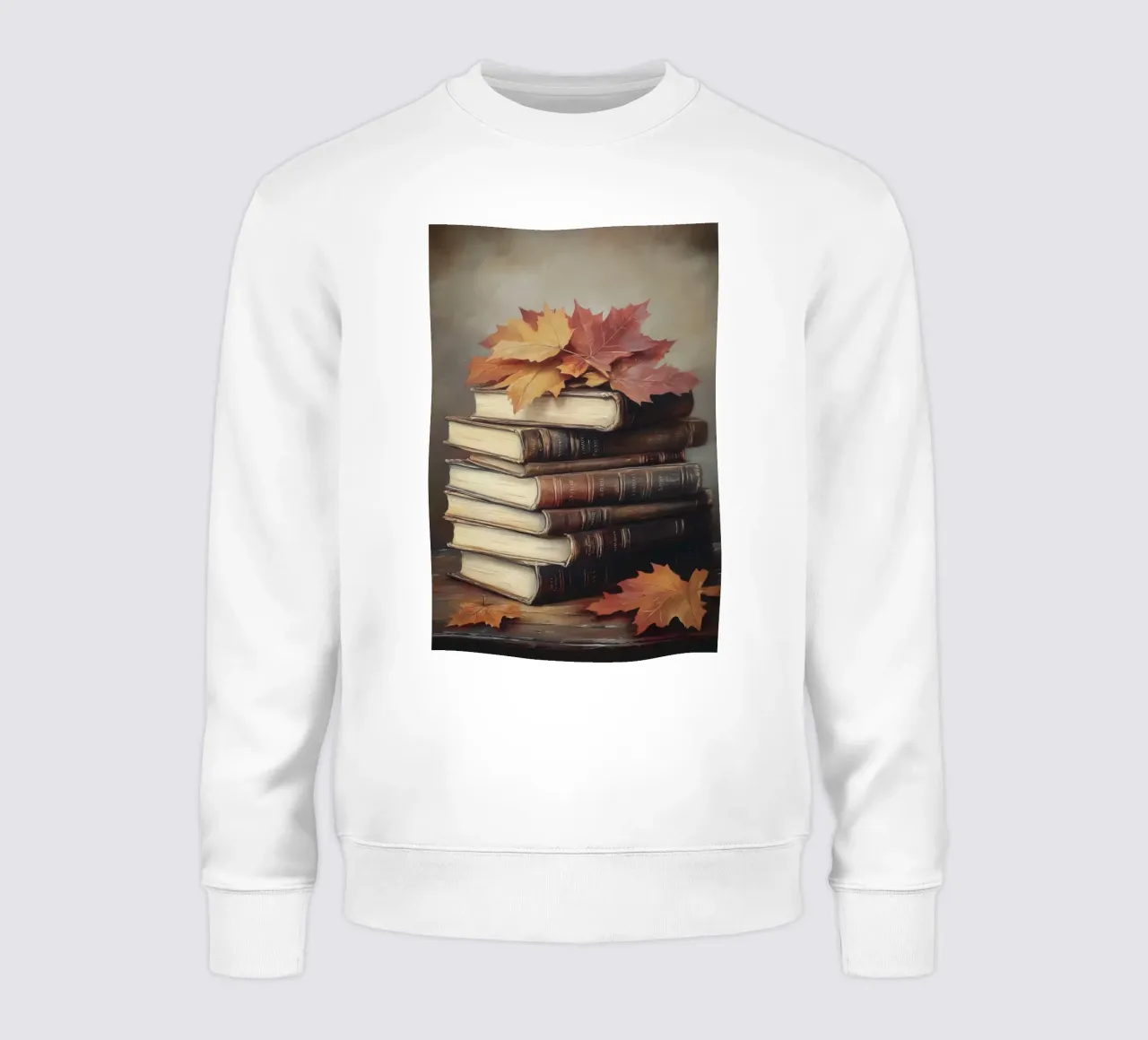 Libri d'autunno e foglie d'acero felpa da Melloi Art Print