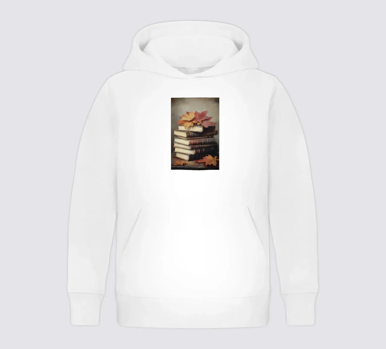 Libri d'autunno e foglie d'acero felpa bambino con cappuccio da Melloi Art Print