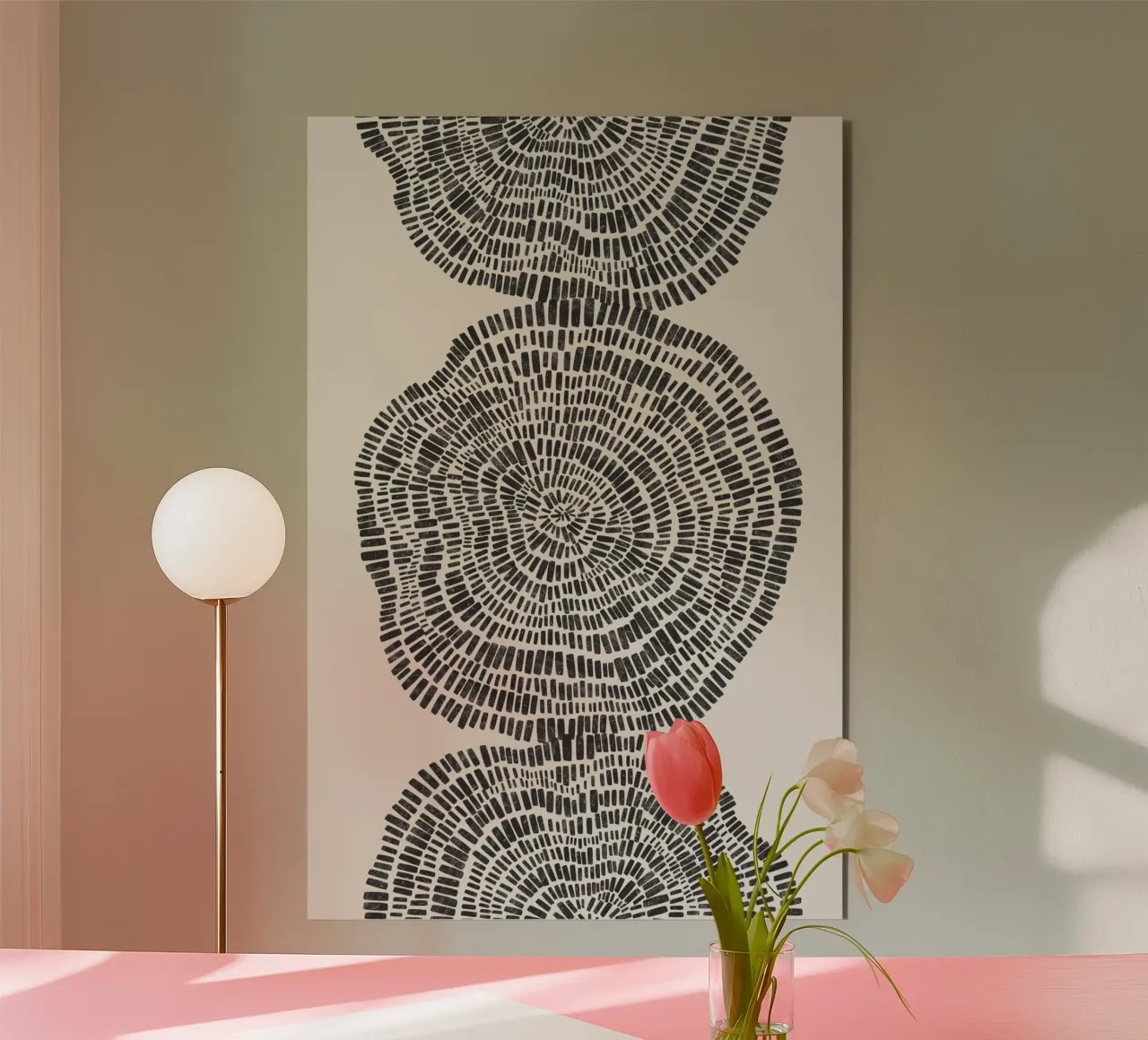Gatti e puntini - Sezione albero alluminio dibond da The Artcircle