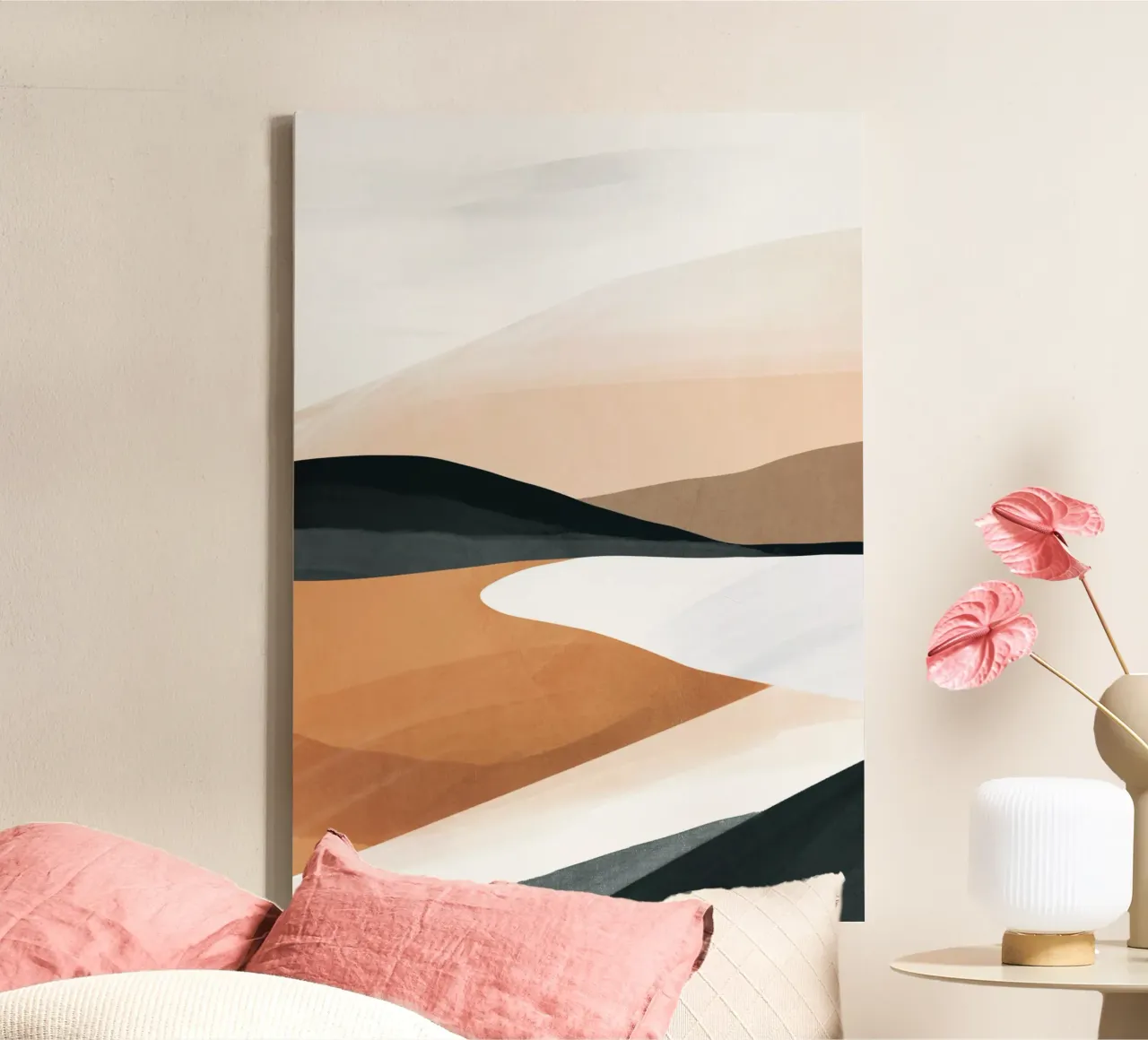 Abstracte kunst Landschap 15 canvas met Baklijst van ThingDesign