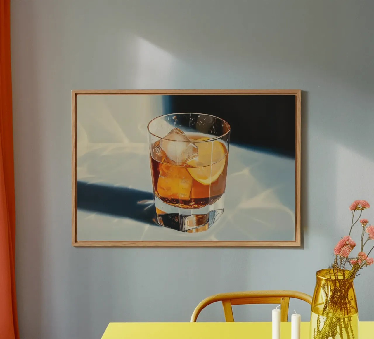 Old Fashioned Cocktail in Sunlight forex plate by Melloi Art Print