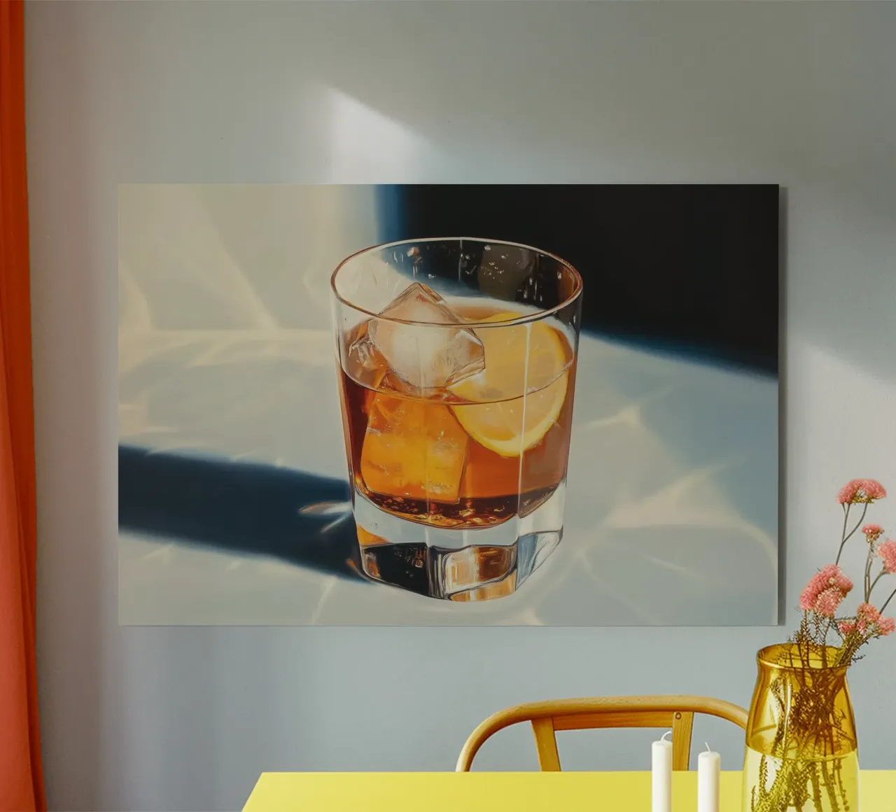 Old Fashioned Cocktail in Sunlight forex plate by Melloi Art Print