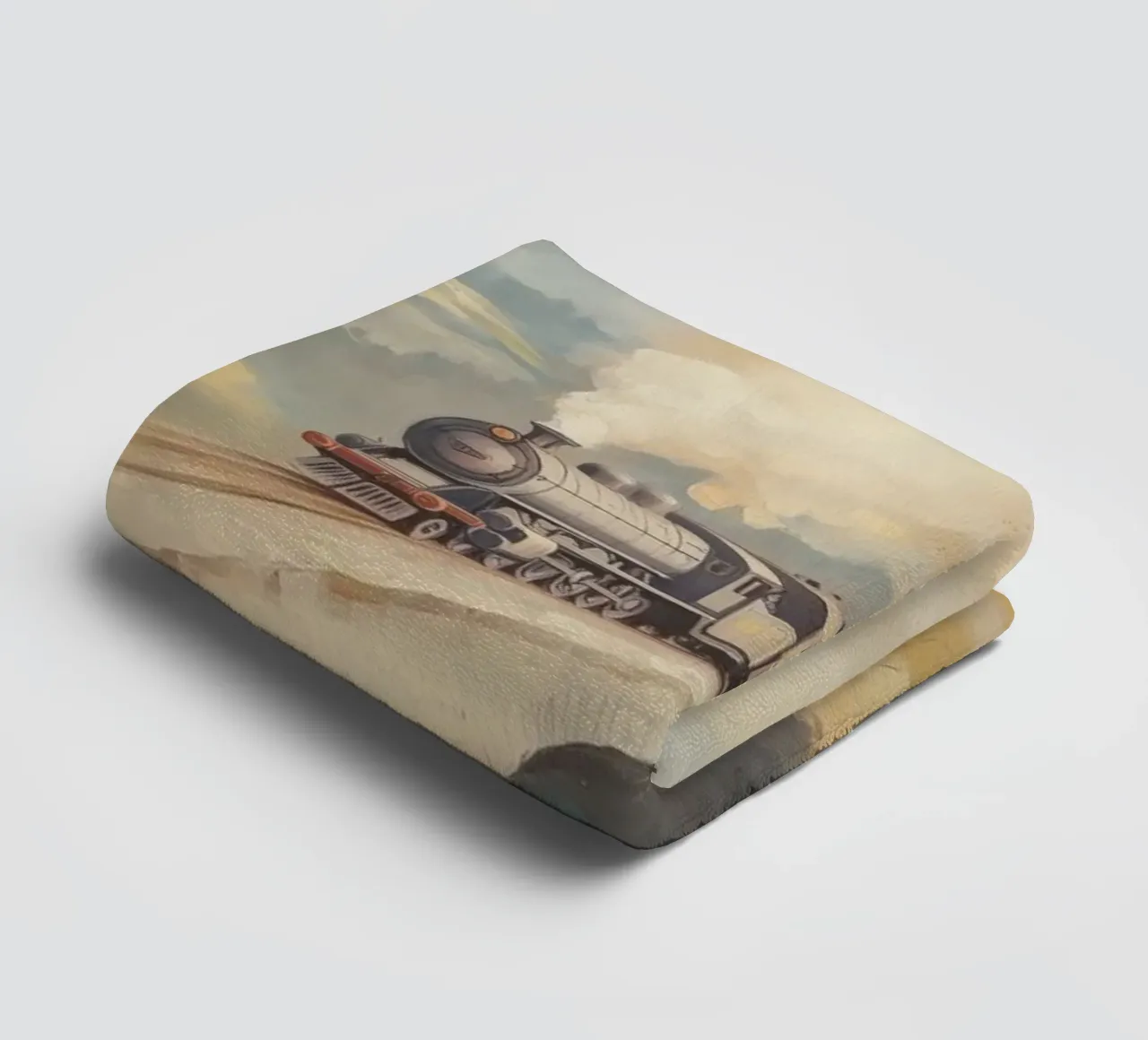 Treno a vapore sul ponte d'autunno asciugamano da bagno da Melloi Art Print