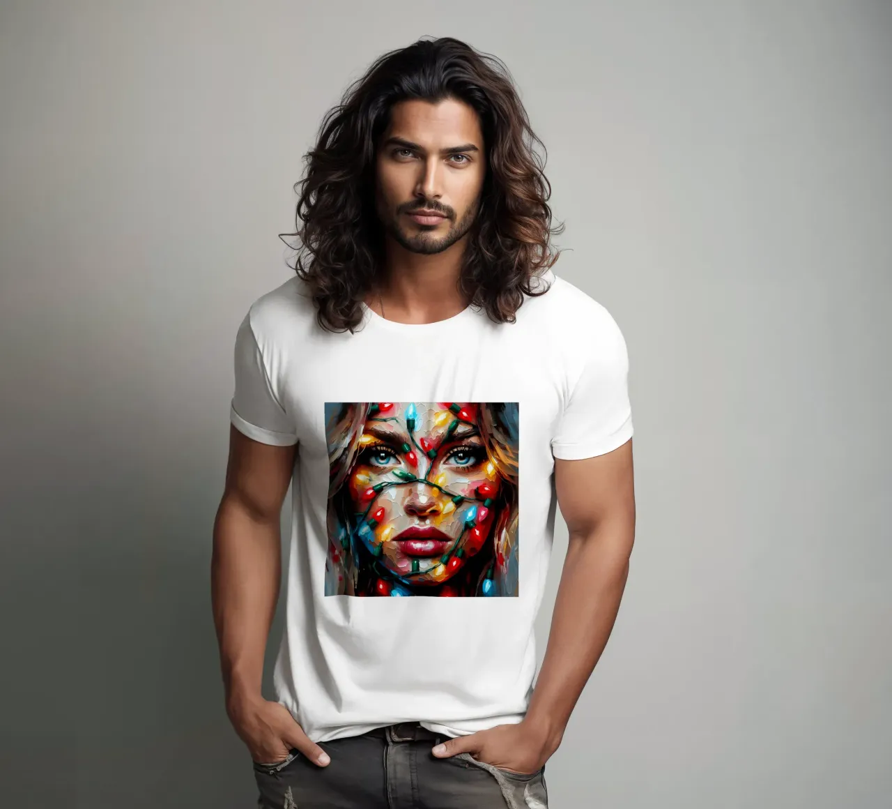Christmas String Lights t-shirt by ARTOMATIC