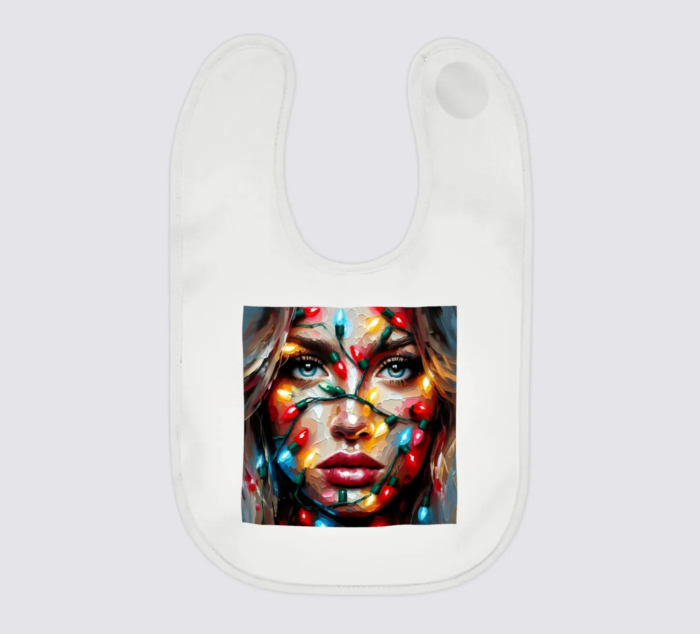 Christmas String Lights baby bib by ARTOMATIC