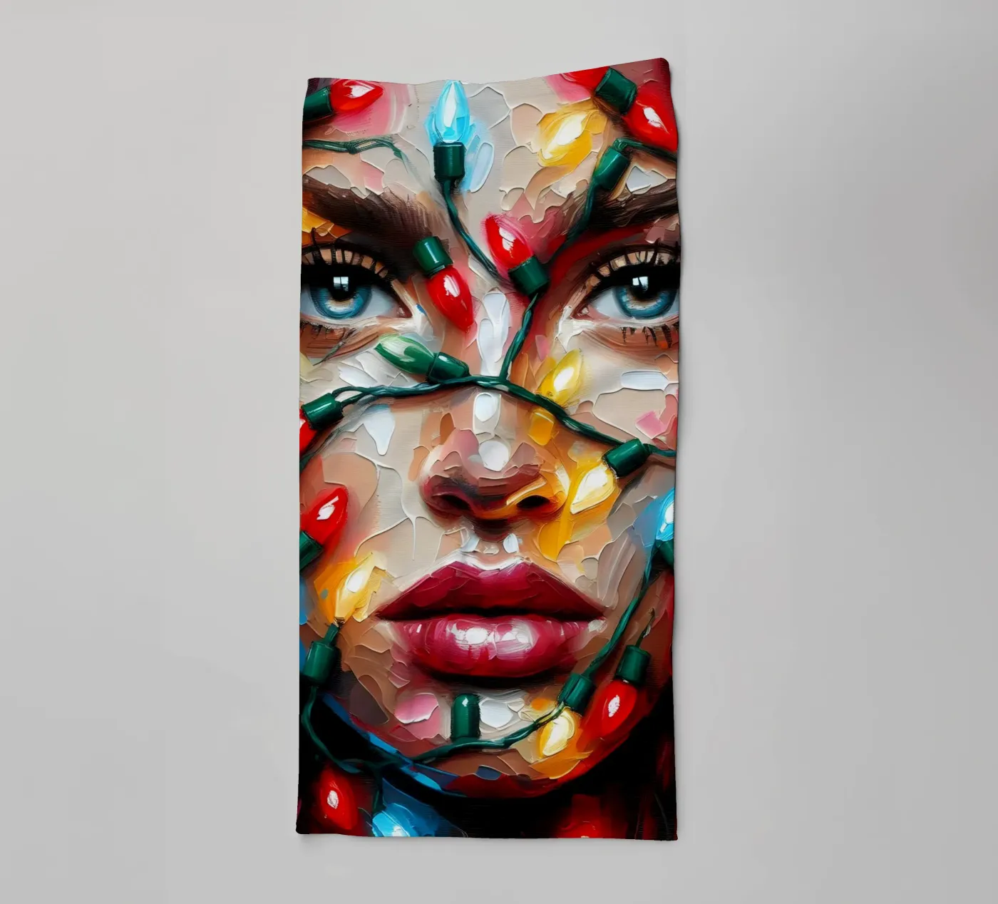 Christmas String Lights towel by ARTOMATIC