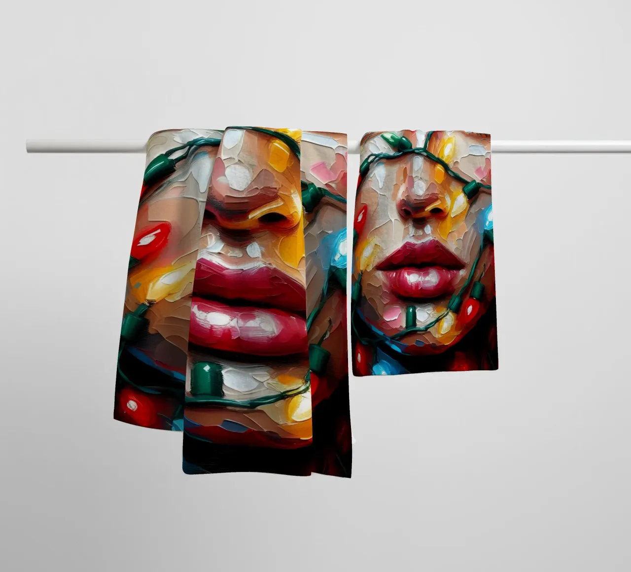 Christmas String Lights towel by ARTOMATIC