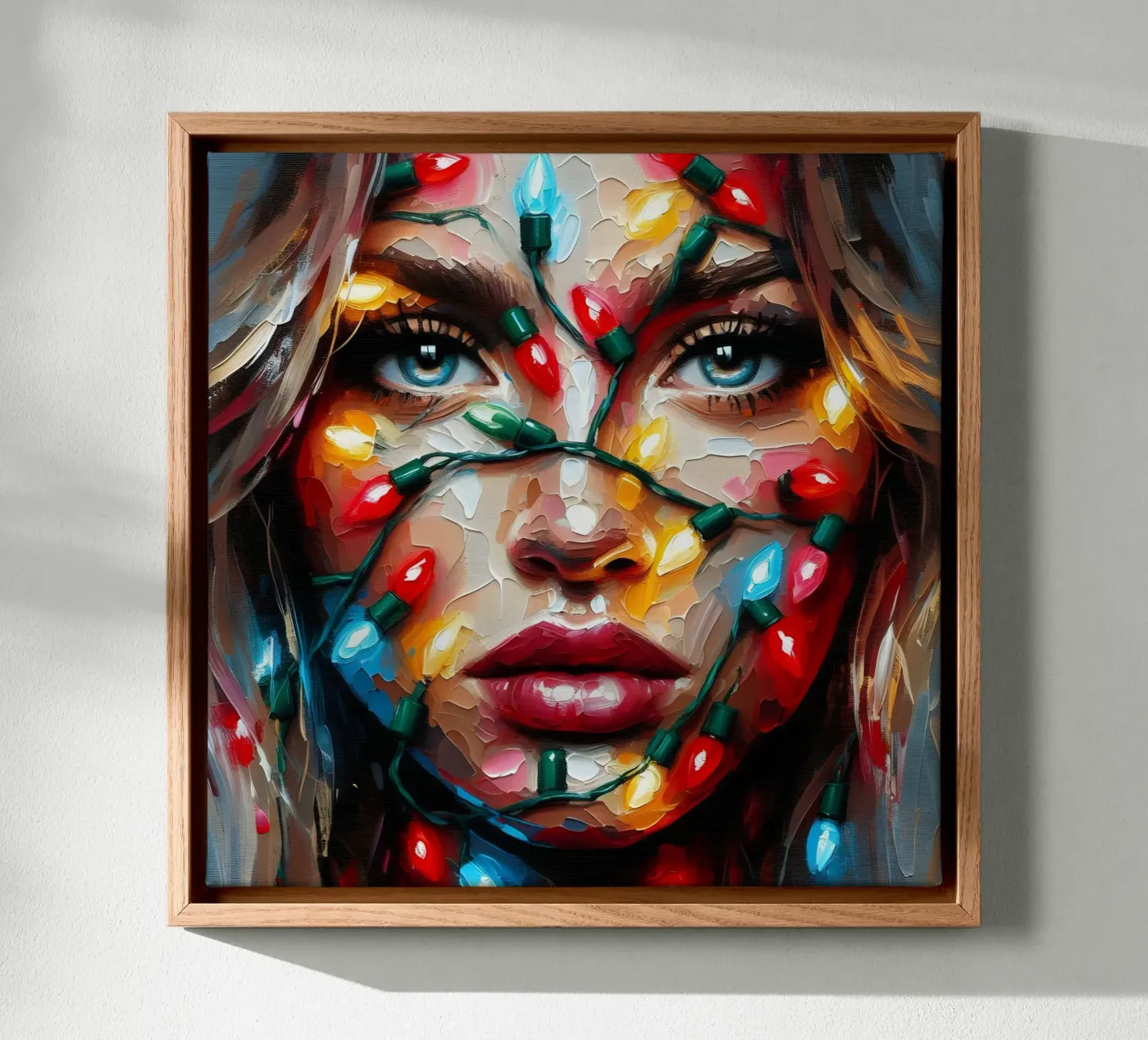 Christmas String Lights canvas by ARTOMATIC