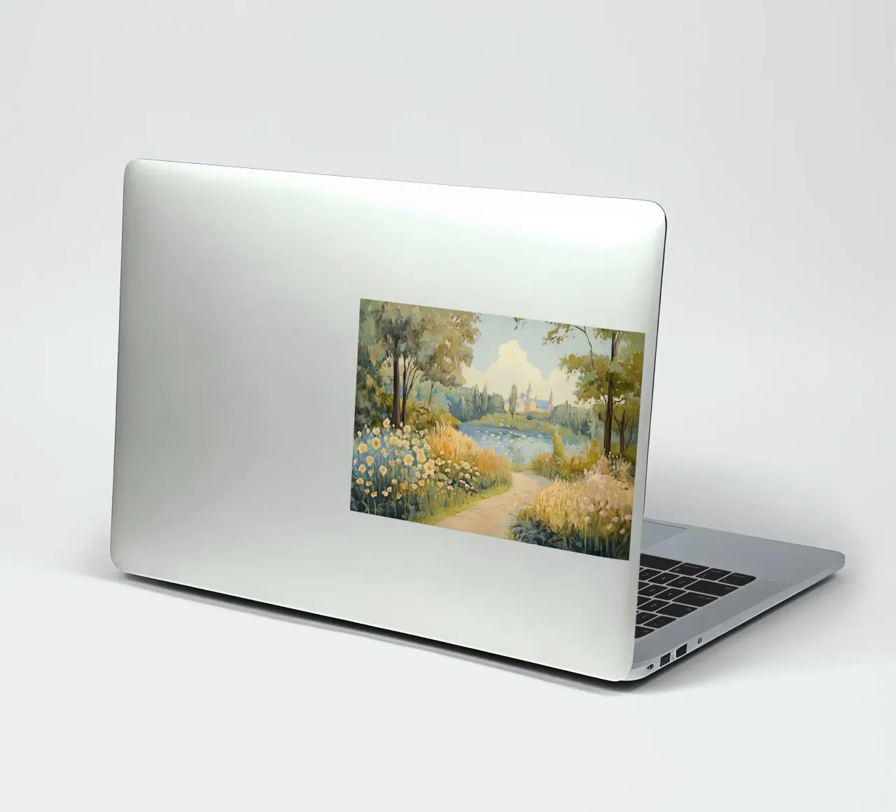 Sommerlicher Gartenweg am See Sticker von Melloi Art Print