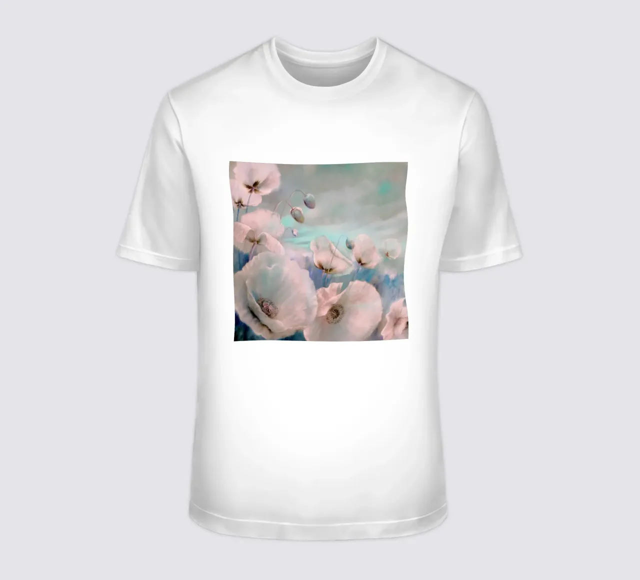 White poppies in the summer wind t-shirt da Annette Schmucker