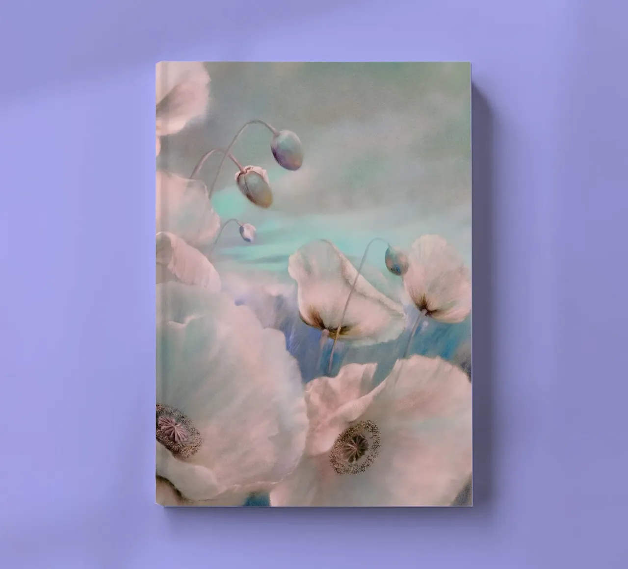 White poppies in the summer wind notebook by Annette Schmucker