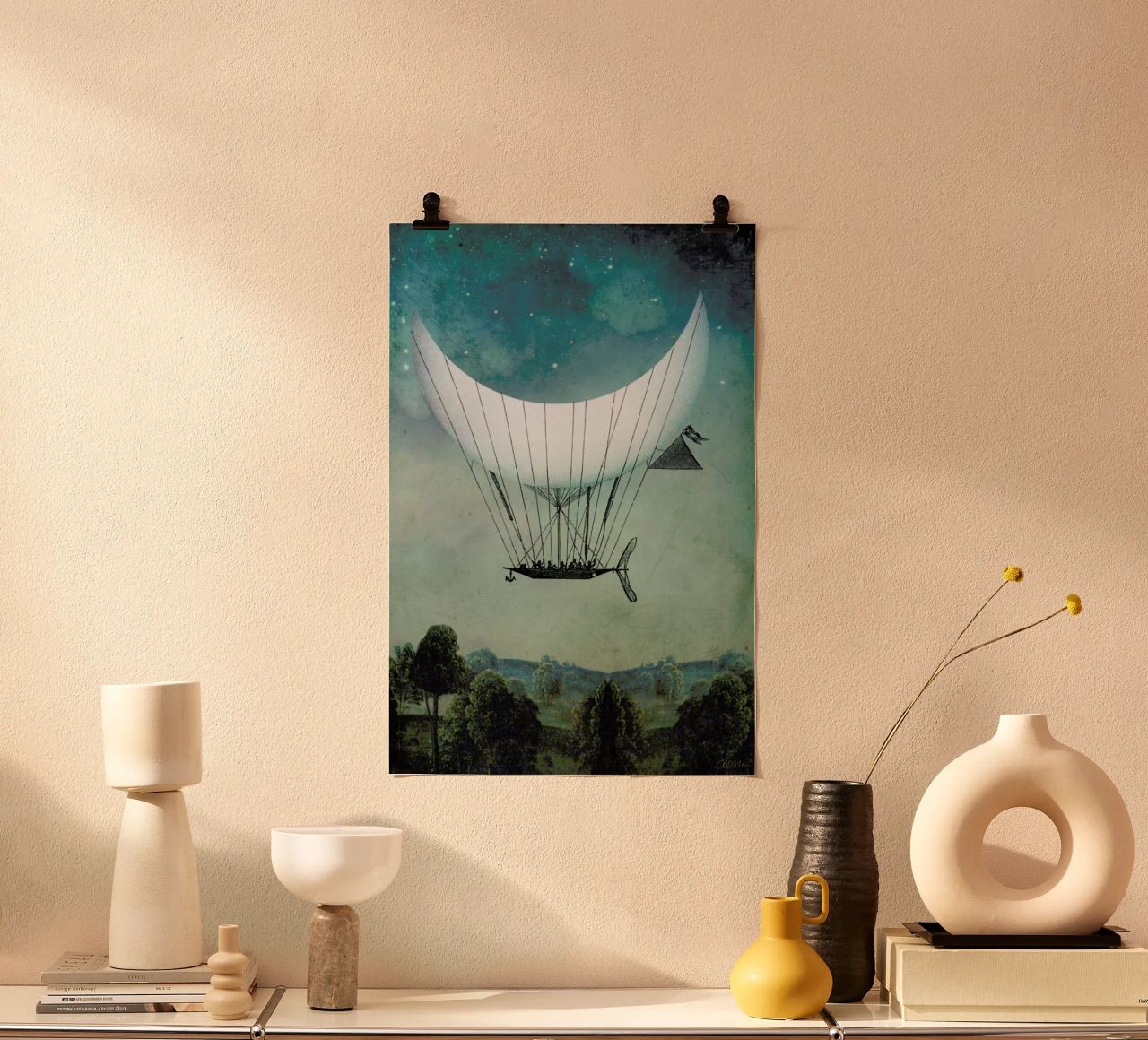 The Moon Ship poster by Catrin Welz-Stein