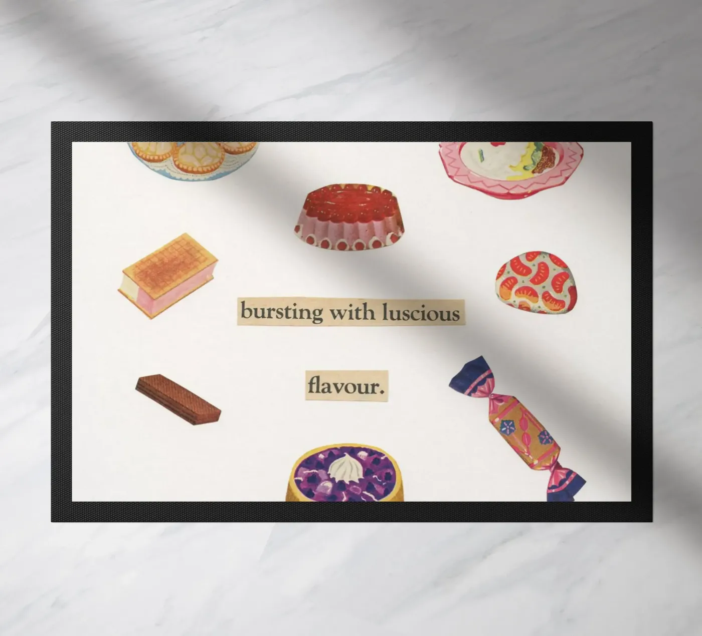 Sweet Treats doormat by Cassia Beck Collage