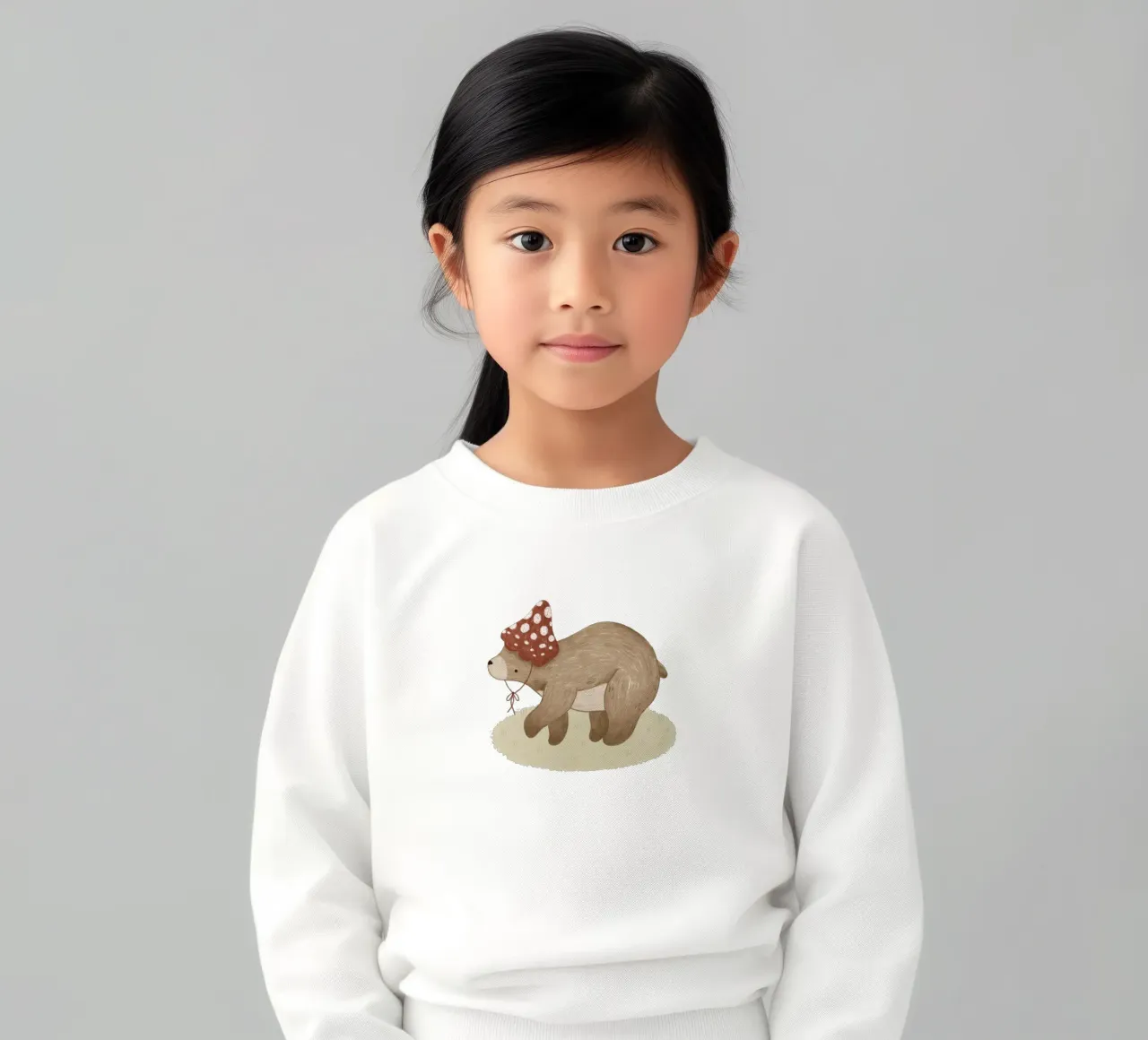Anna Lunak - L'orso con il cappello di feltro felpa bambino da The Artcircle