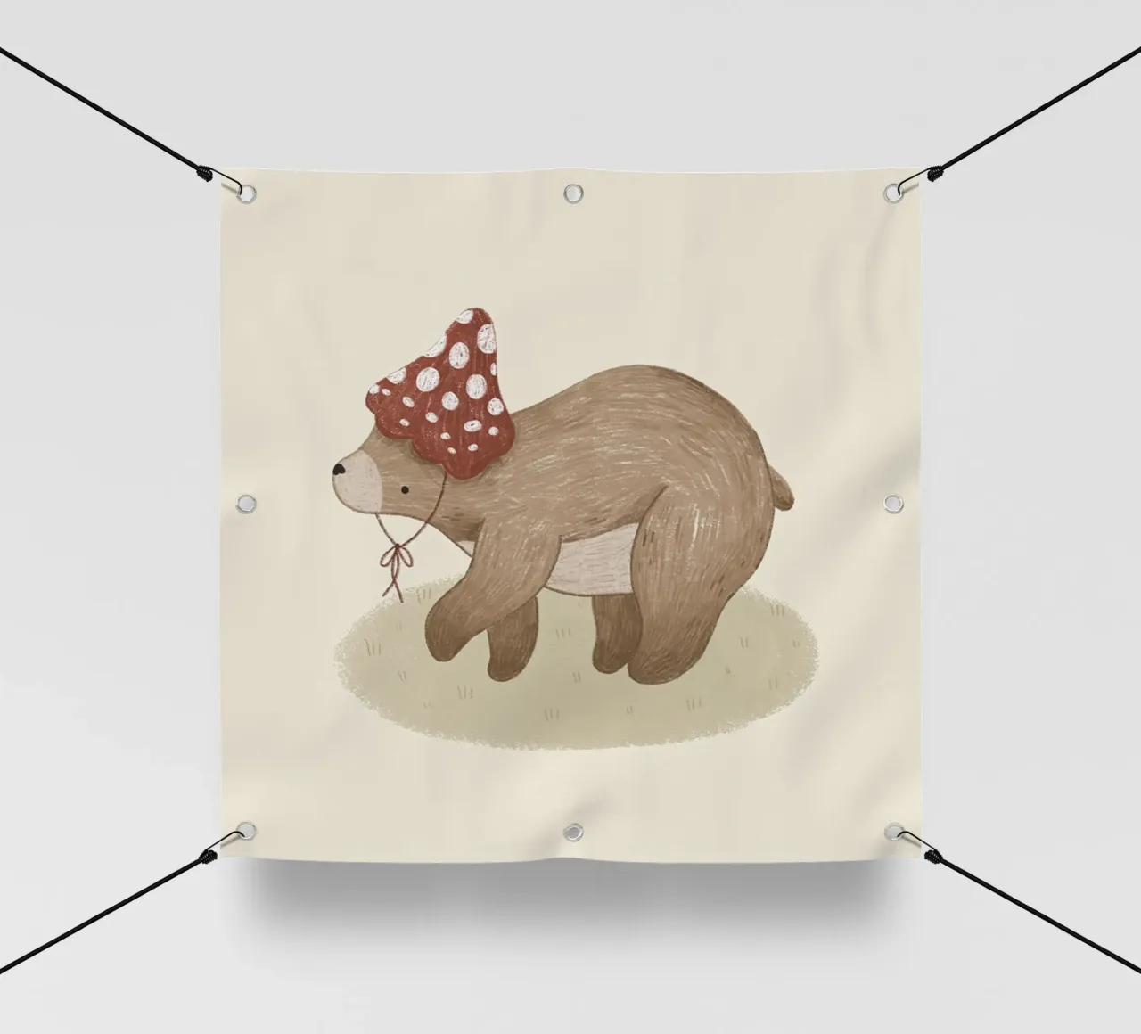 Anna Lunak - L'orso con il cappello di feltro telo in pvc da The Artcircle