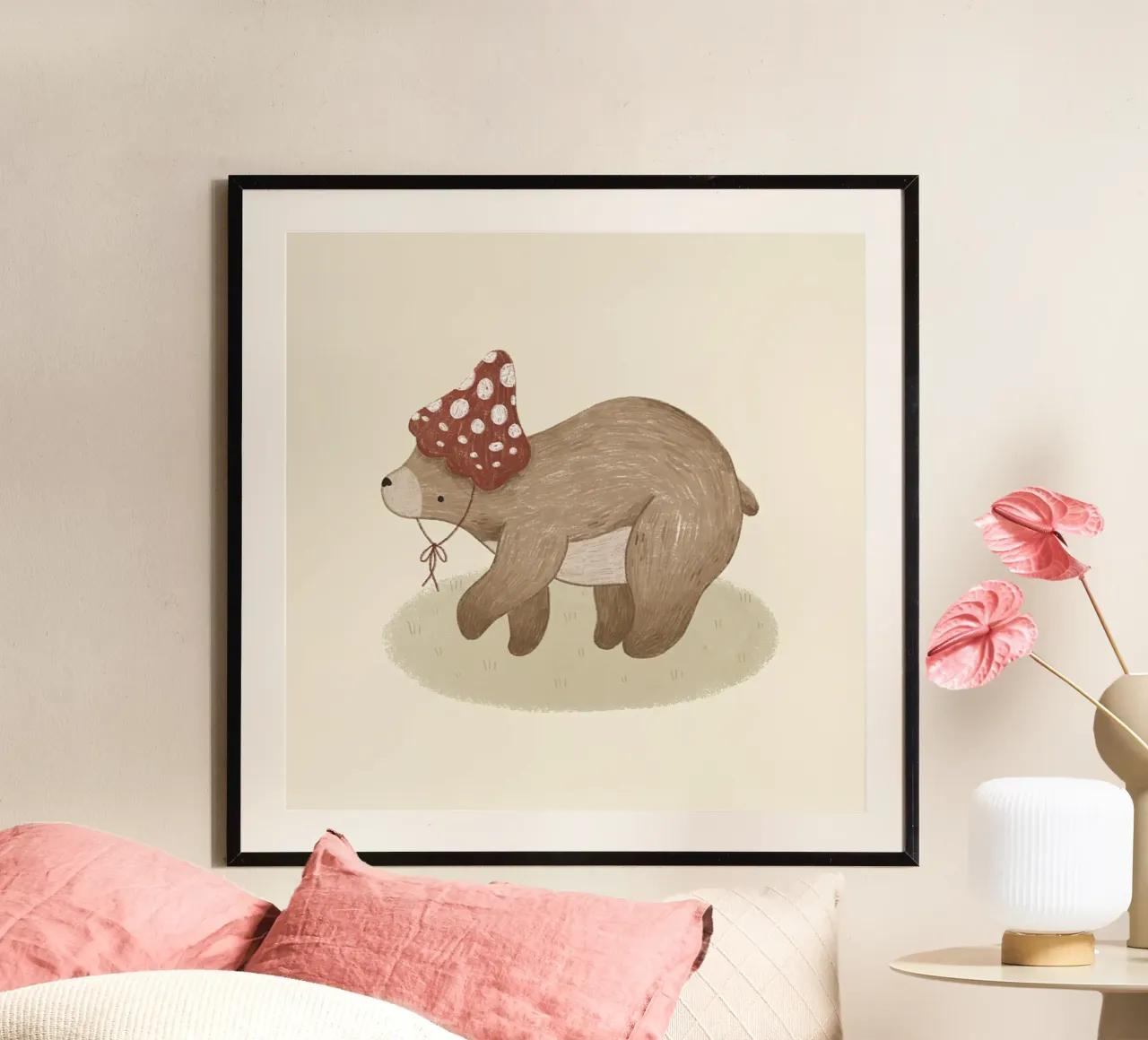 Anna Lunak - L'orso con il cappello di feltro carta hahnemühle da The Artcircle