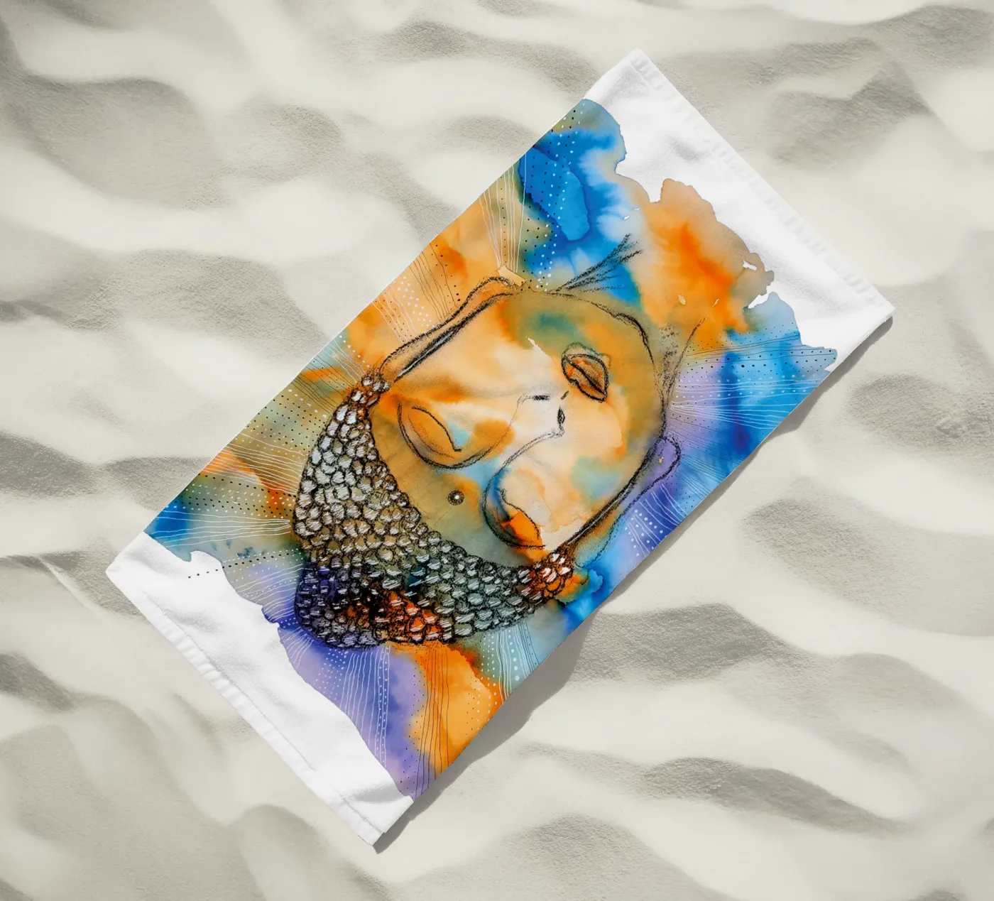 Namaste beach towel by MissVeroonica